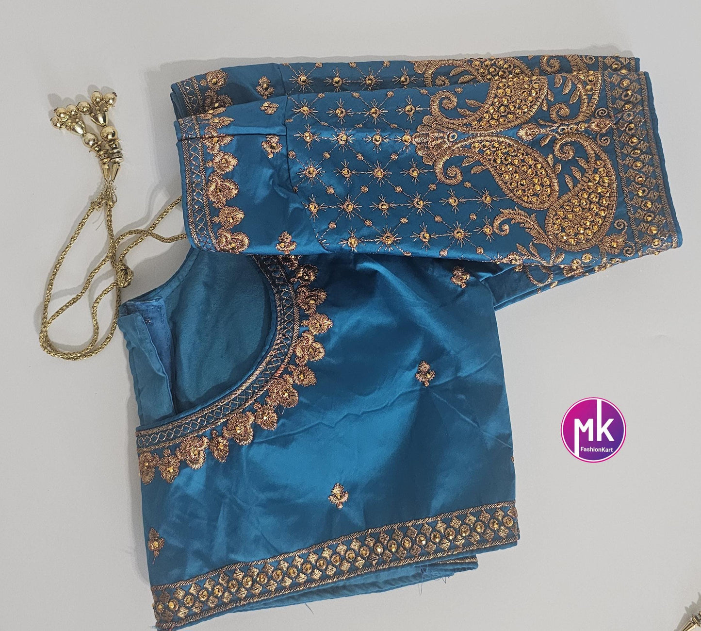 Readymade Saree Blouse - Soft Silk Embroidery Blouses for Saree/Lehenga - Size 38" and 40" - MK Fashionkart