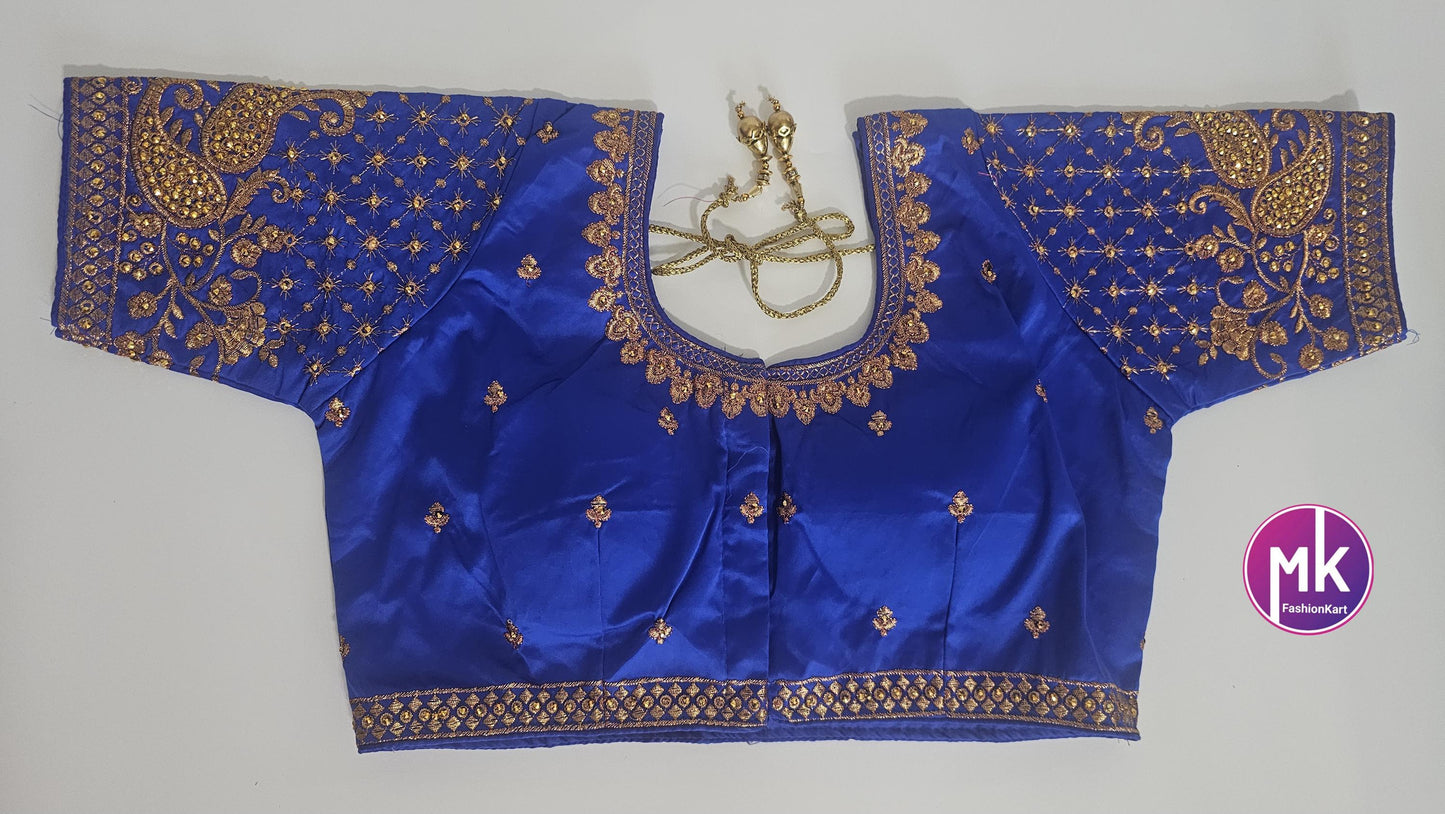 Readymade Saree Blouse - Soft Silk Embroidery Blouses for Saree/Lehenga - Size 38" and 40" - MK Fashionkart