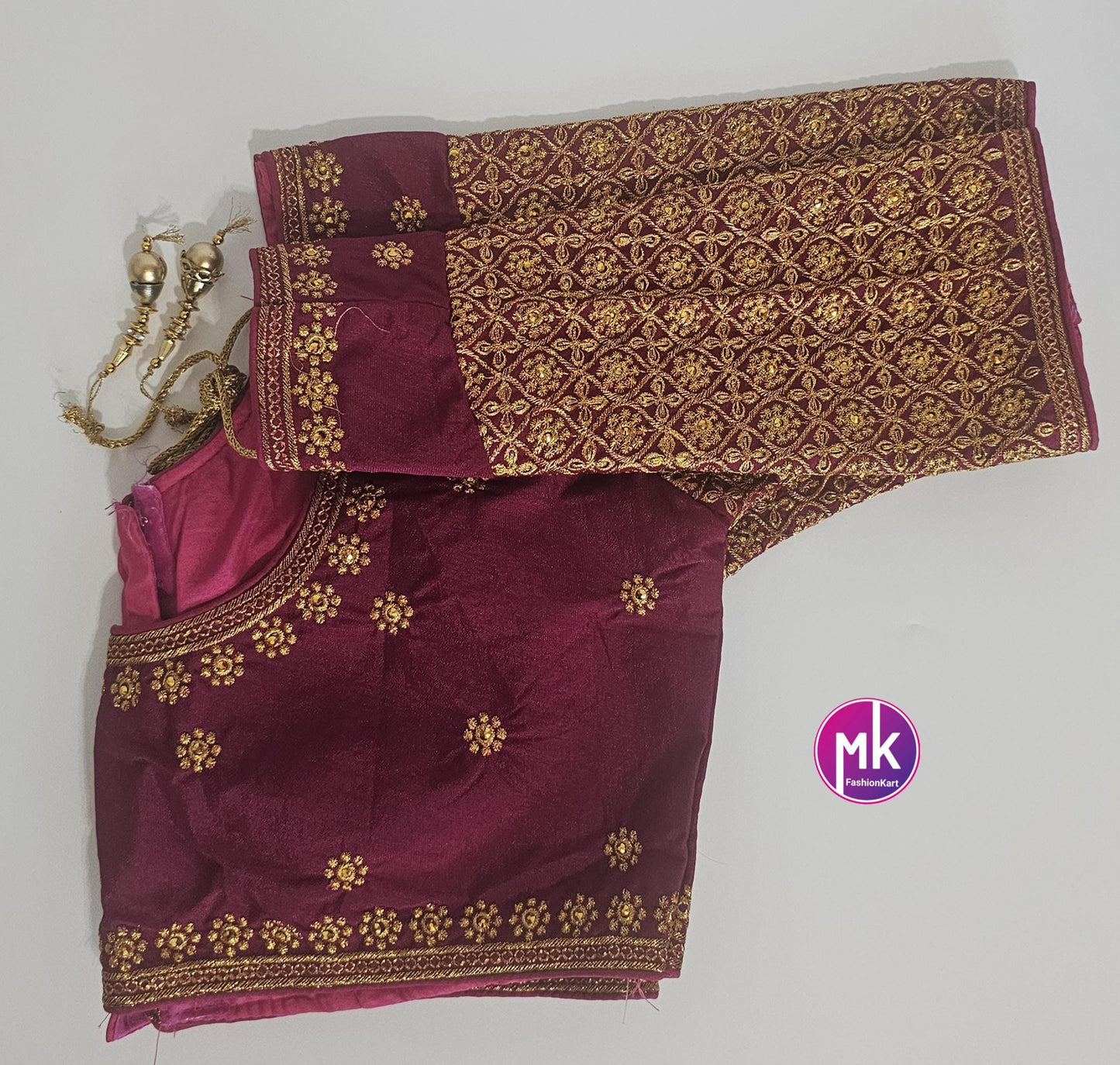 Readymade Saree Blouse - Silk base Embroidery Blouses for Saree/Lehenga - Size 38" and 40" - MK Fashionkart