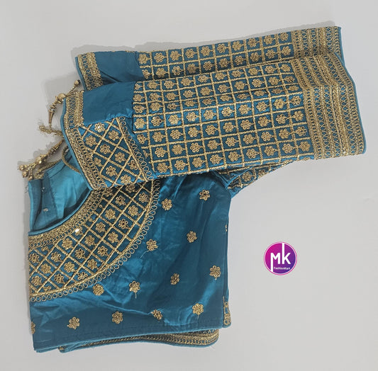 Readymade Saree Blouse - Soft Silk Embroidery Blouses for Saree/Lehenga - Size 40" - MK Fashionkart