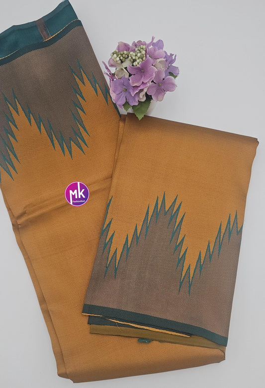 Gopuram Design fancy Art Silk Sarees with Running blouse - Saree with running blouse - Partywear Saree - MK Fashionkart