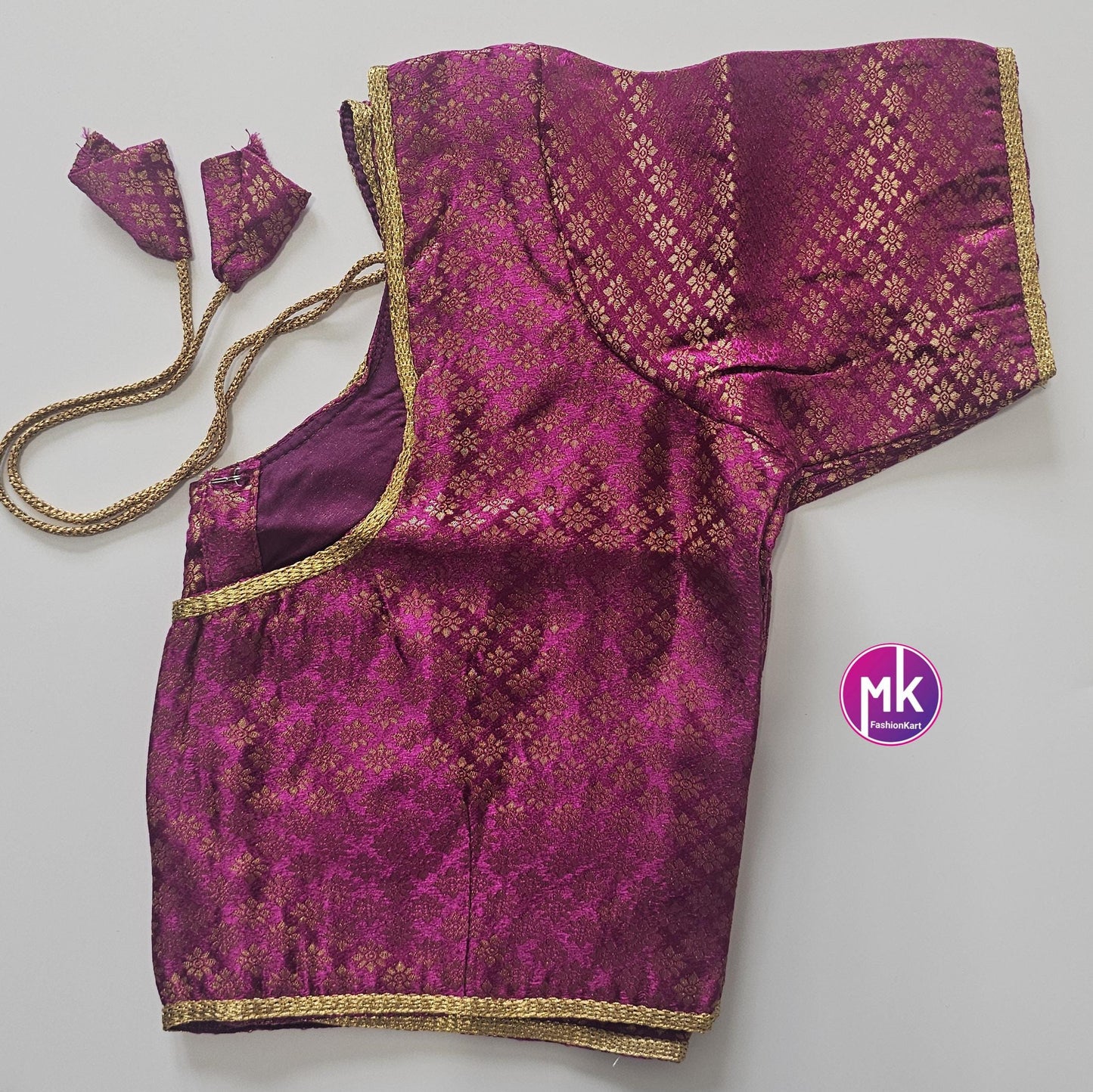 Readymade Saree Blouse/Lehenga Blouse (BATCH 1) - Vibrant colors brocade with Jari border blouse w lining - Size 36" -MK Fashionkart