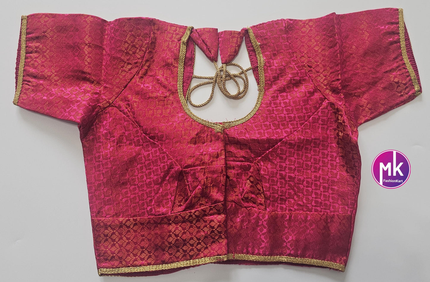 Readymade Saree Blouse/Lehenga Blouse (BATCH 1) - Vibrant colors brocade with Jari border blouse w lining - Size 36" -MK Fashionkart