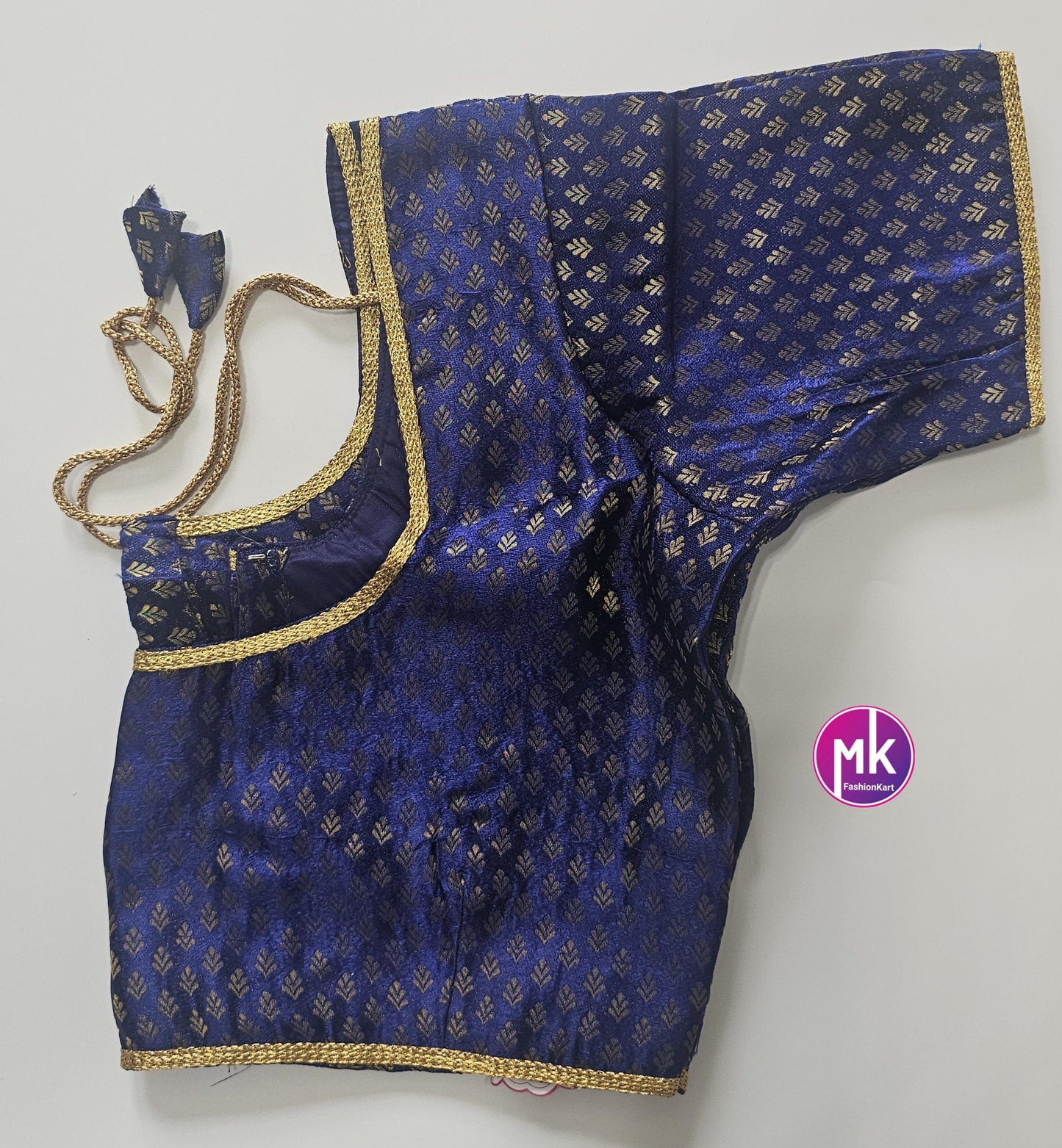 Readymade Saree Blouse/Lehenga Blouse (BATCH 1) - Vibrant colors brocade with Jari border blouse w lining - Size 40" -MK Fashionkart