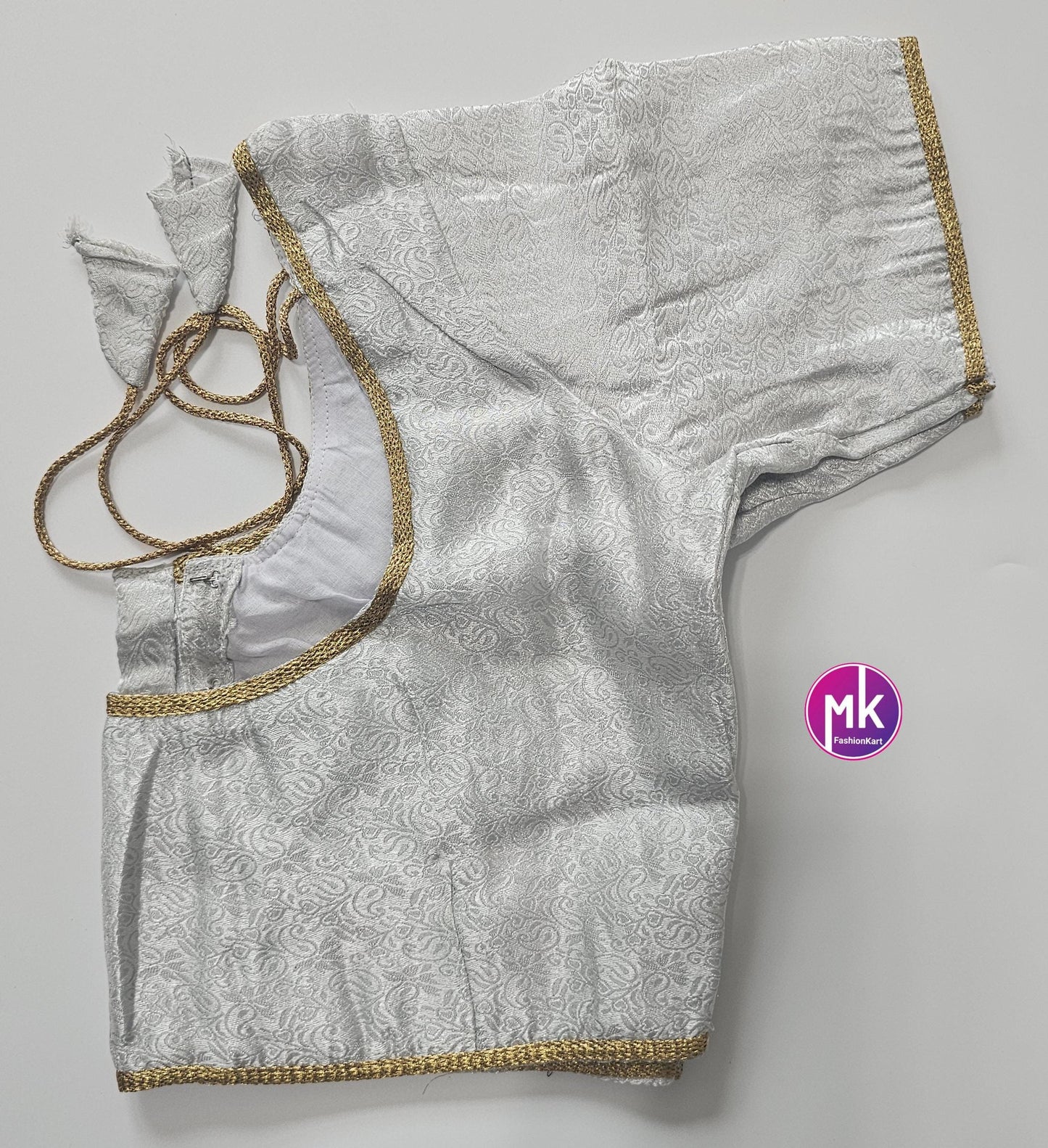 Readymade Saree Blouse/Lehenga Blouse (BATCH 1) - Vibrant colors brocade with Jari border blouse w lining - Size 40" -MK Fashionkart