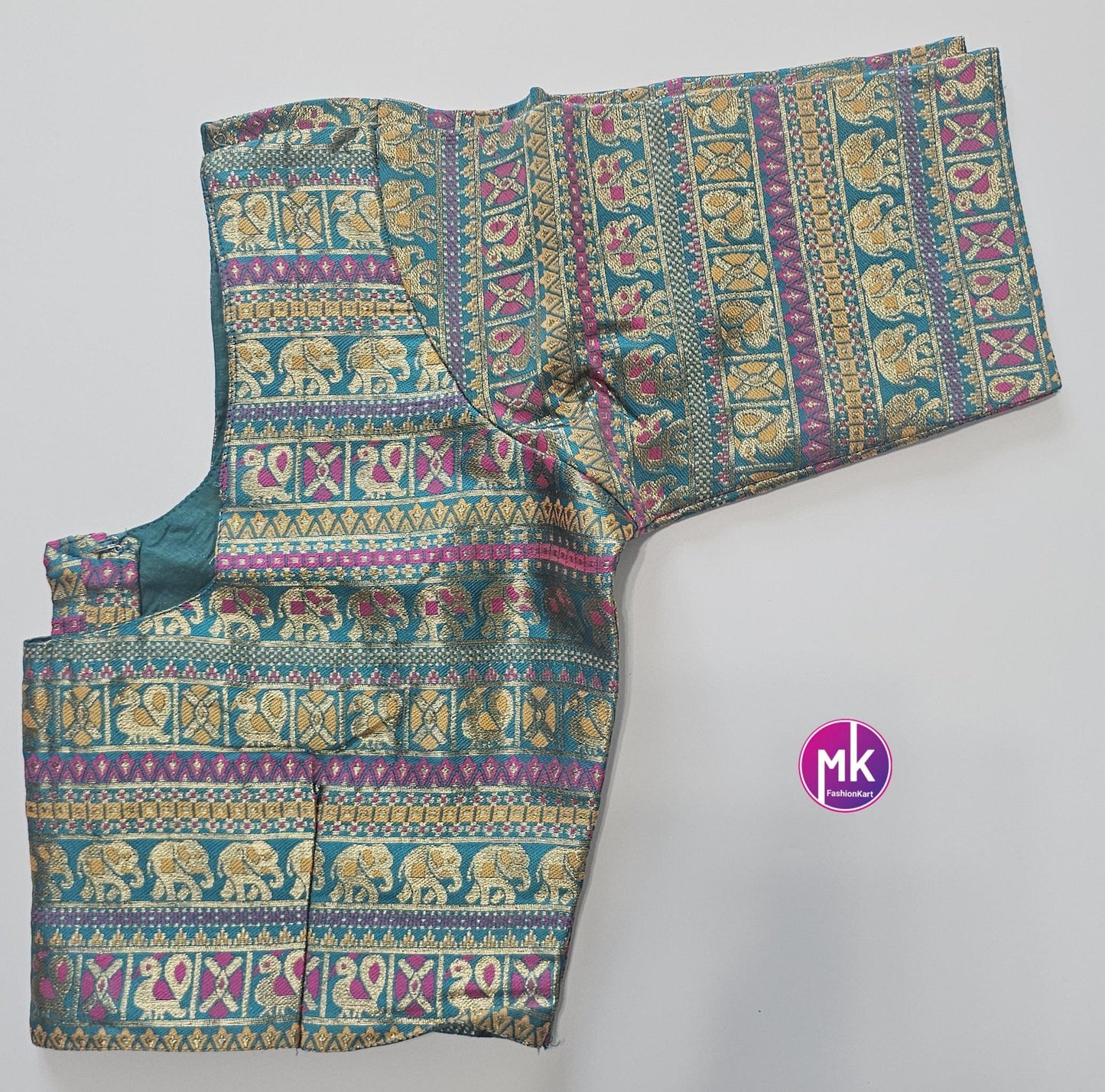 Readymade Saree Blouse/Lehenga Blouse - Vibrant colors Traditional design Silk blouse w lining - Size 36", 38", 40" and 42" - MK Fashionkart