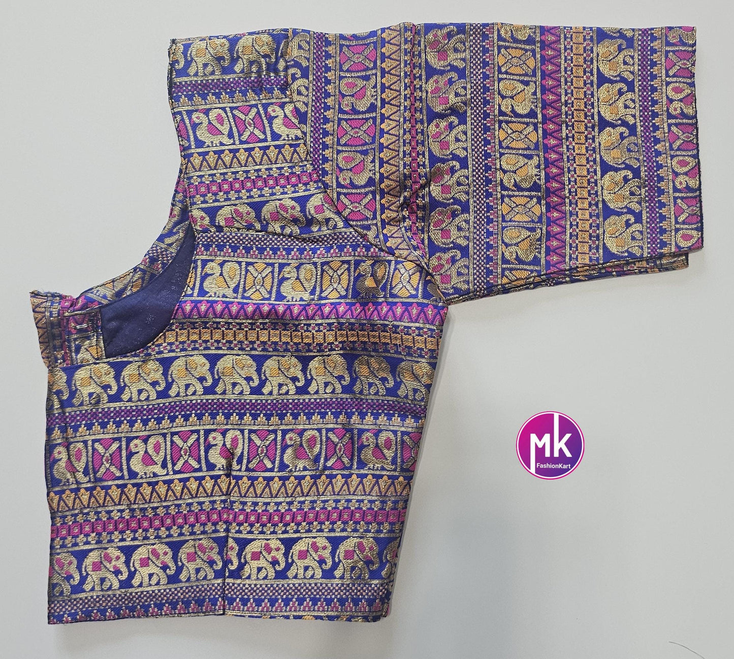 Readymade Saree Blouse/Lehenga Blouse - Vibrant colors Traditional design Silk blouse w lining - Size 36", 38", 40" and 42" - MK Fashionkart