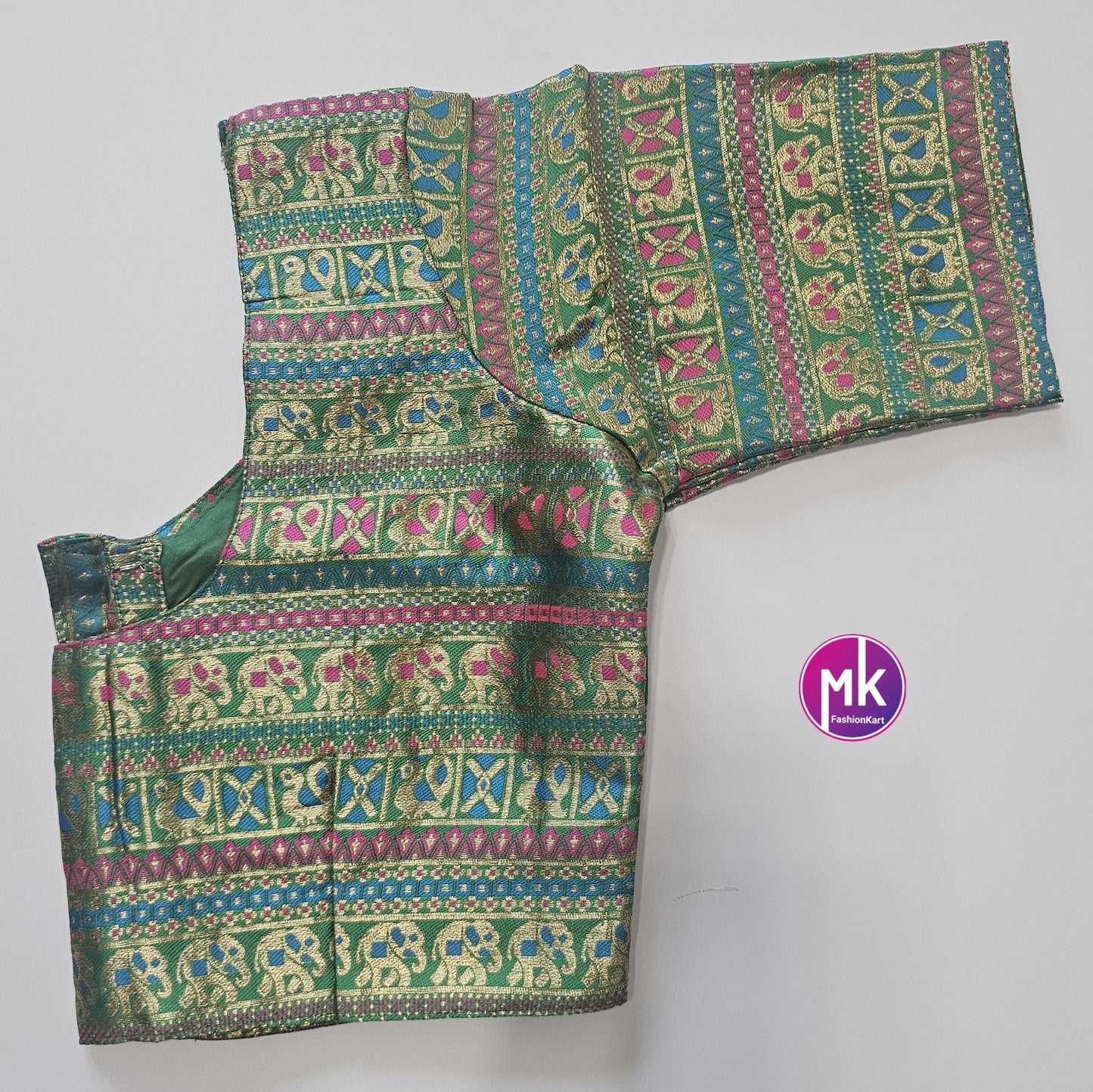 Readymade Saree Blouse/Lehenga Blouse - Vibrant colors Traditional design Silk blouse w lining - Size 36", 38", 40" and 42" - MK Fashionkart