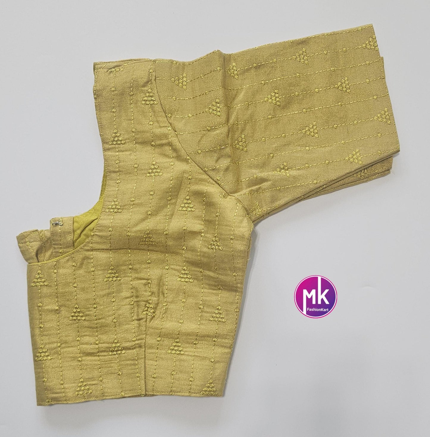 Readymade Saree/Lehenga Blouse (BATCH 1) - Vibrant color triangle design Embroidery work silk base blouse - Size 36", 38", 40", 42" - MK Fashionkart