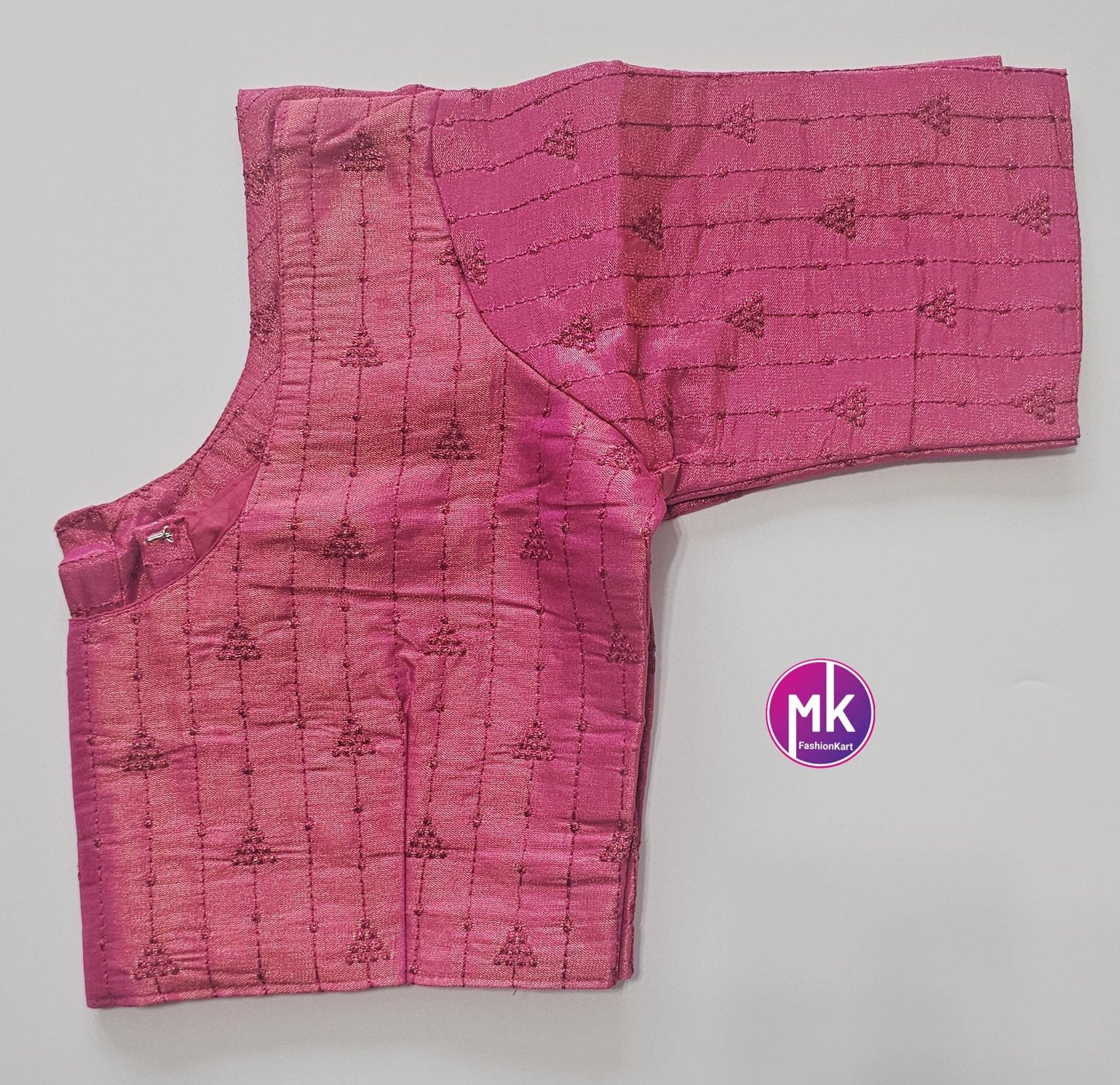 Readymade Saree/Lehenga Blouse (BATCH 1) - Vibrant color triangle design Embroidery work silk base blouse - Size 36", 38", 40", 42" - MK Fashionkart