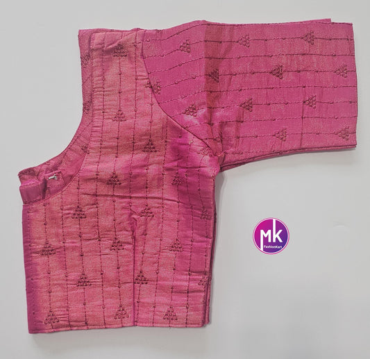 Readymade Saree/Lehenga Blouse (BATCH 1) - Vibrant color triangle design Embroidery work silk base blouse - Size 36", 38", 40", 42" - MK Fashionkart