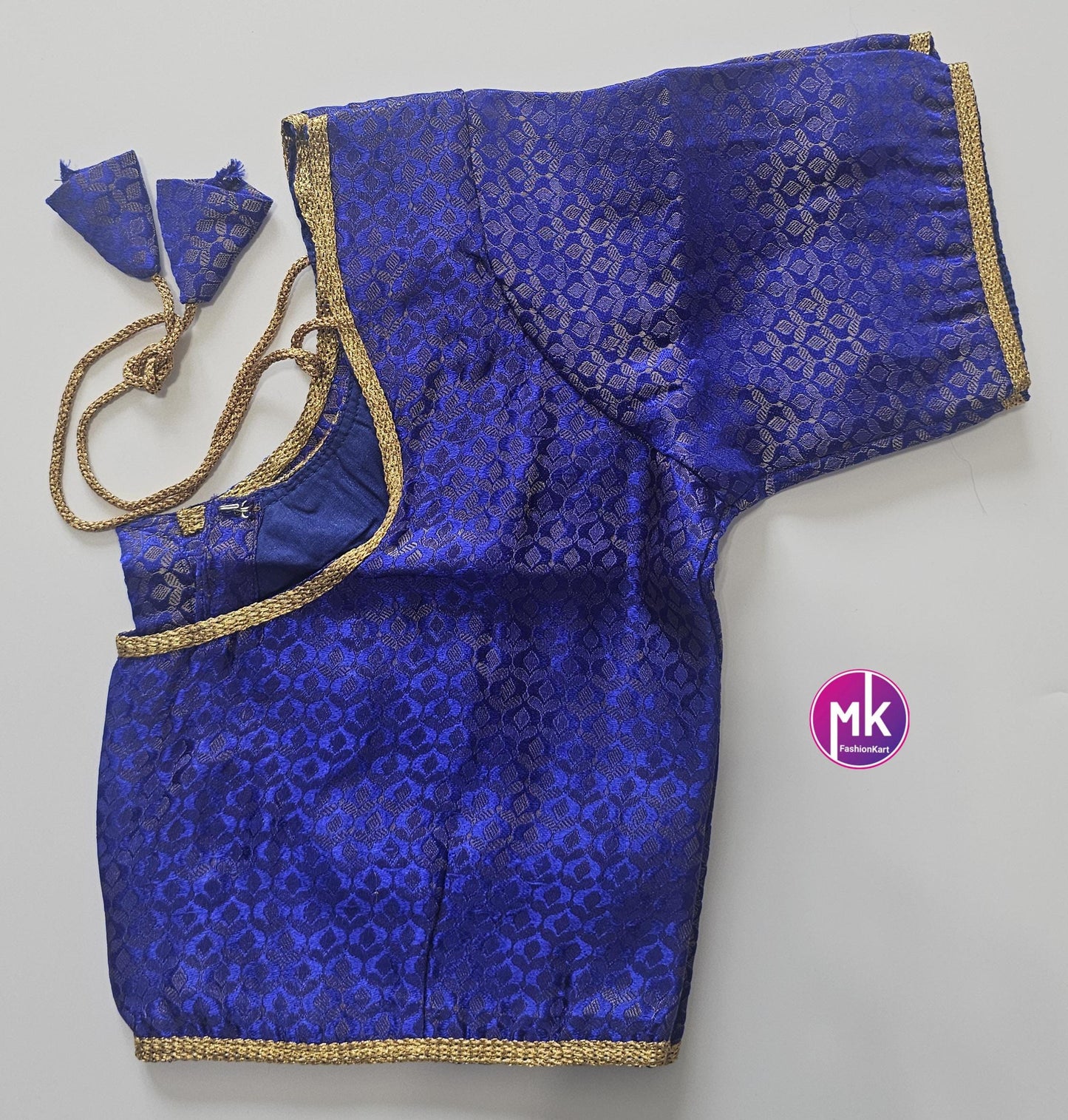 Readymade Saree Blouse/Lehenga Blouse (BATCH 1) - Vibrant colors brocade with Jari border blouse w lining - Size 36" -MK Fashionkart