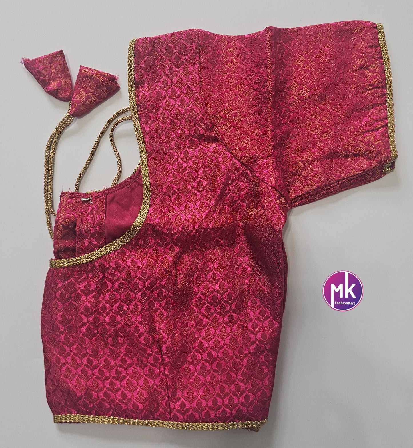 Readymade Saree Blouse/Lehenga Blouse (BATCH 1) - Vibrant colors brocade with Jari border blouse w lining - Size 36" -MK Fashionkart