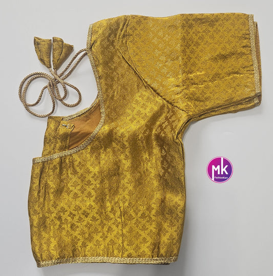Readymade Saree Blouse/Lehenga Blouse (BATCH 1) - Vibrant colors brocade with Jari border blouse w lining - Size 40" -MK Fashionkart