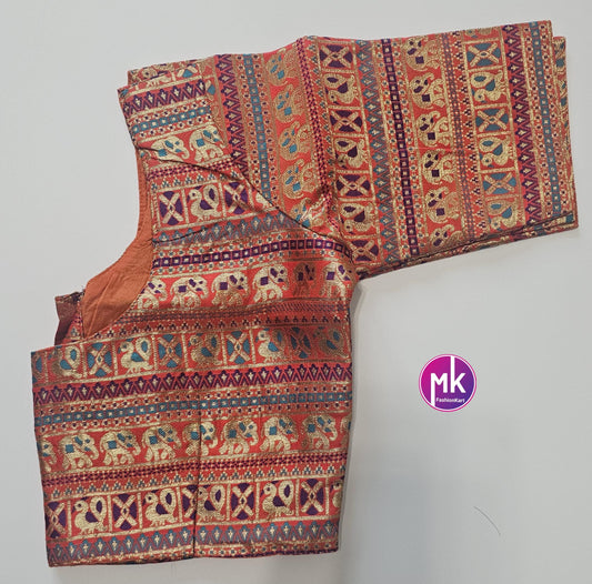 Readymade Saree Blouse/Lehenga Blouse - Vibrant colors Traditional design Silk blouse w lining - Size 36", 38", 40" and 42" - MK Fashionkart