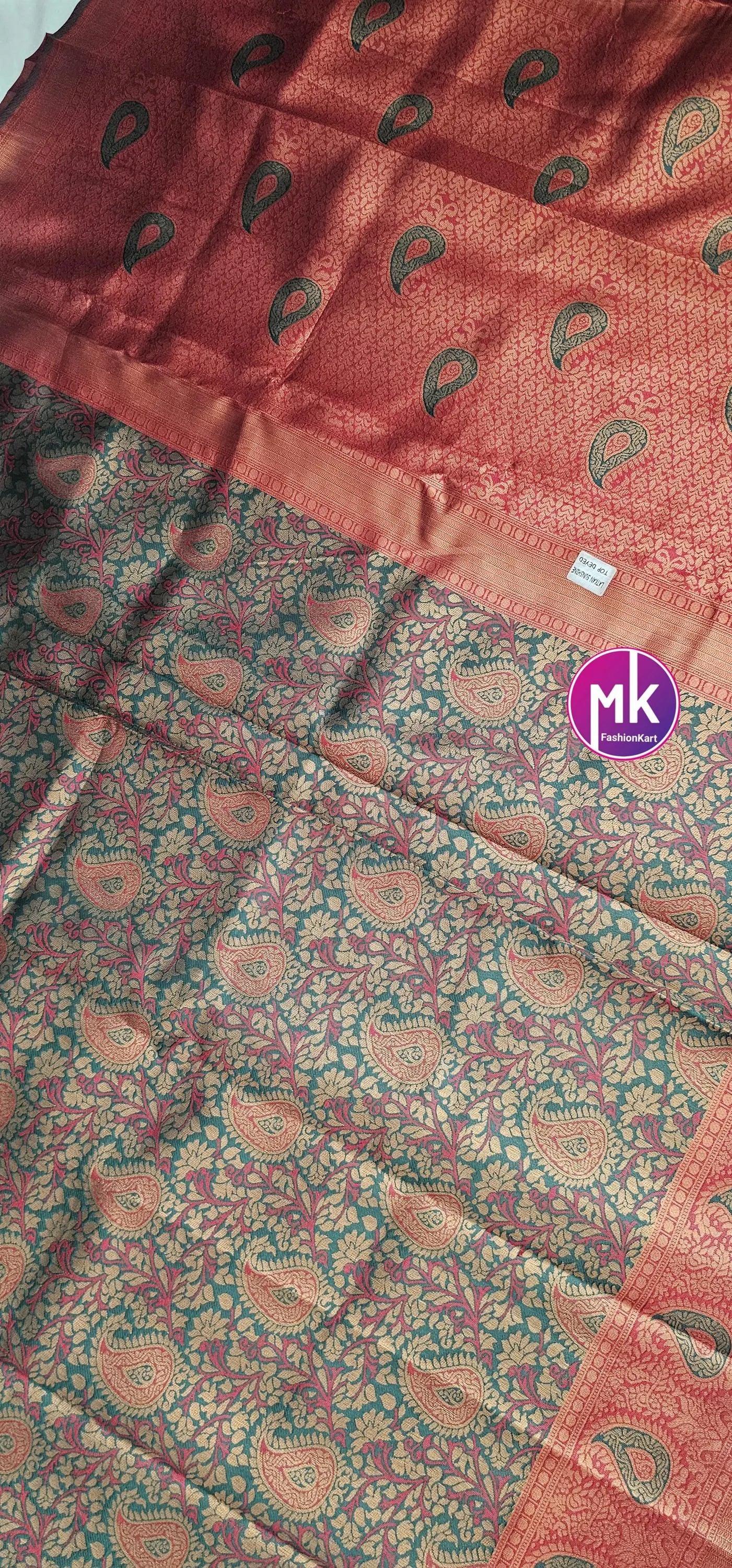 Semi kanchipuram Fancy Silk Saree - Exclusive banarasi kanchipuram designs - Wedding Saree w running blouse - Bridal Saree - MK Fashionkart