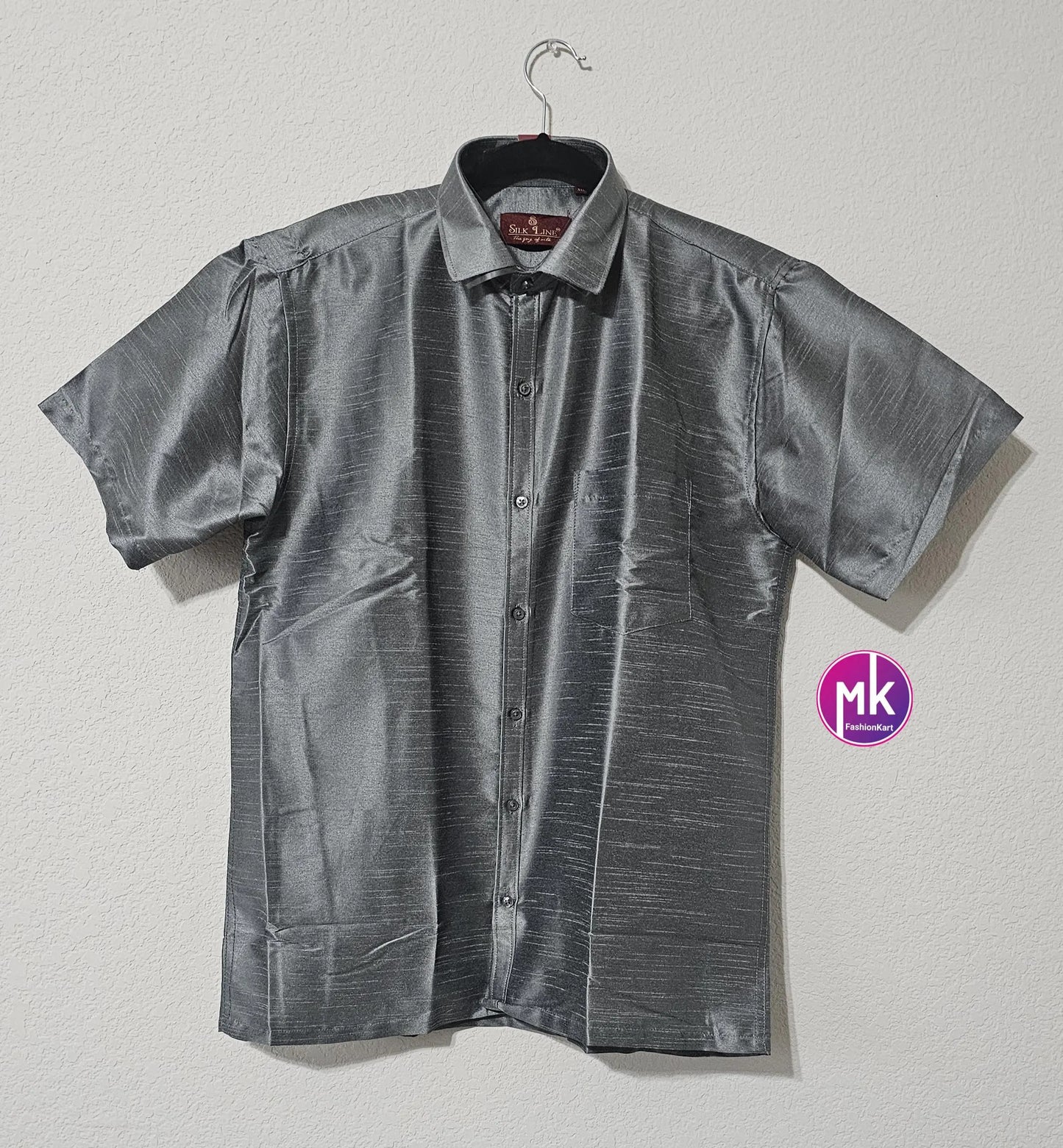 Men's Silk Cotton Shirt - Half Hand - Vibrant color Silk Shirts - Size 40 - L Size - Partywear Shirt - MK Fashionkart - Indian Dresses