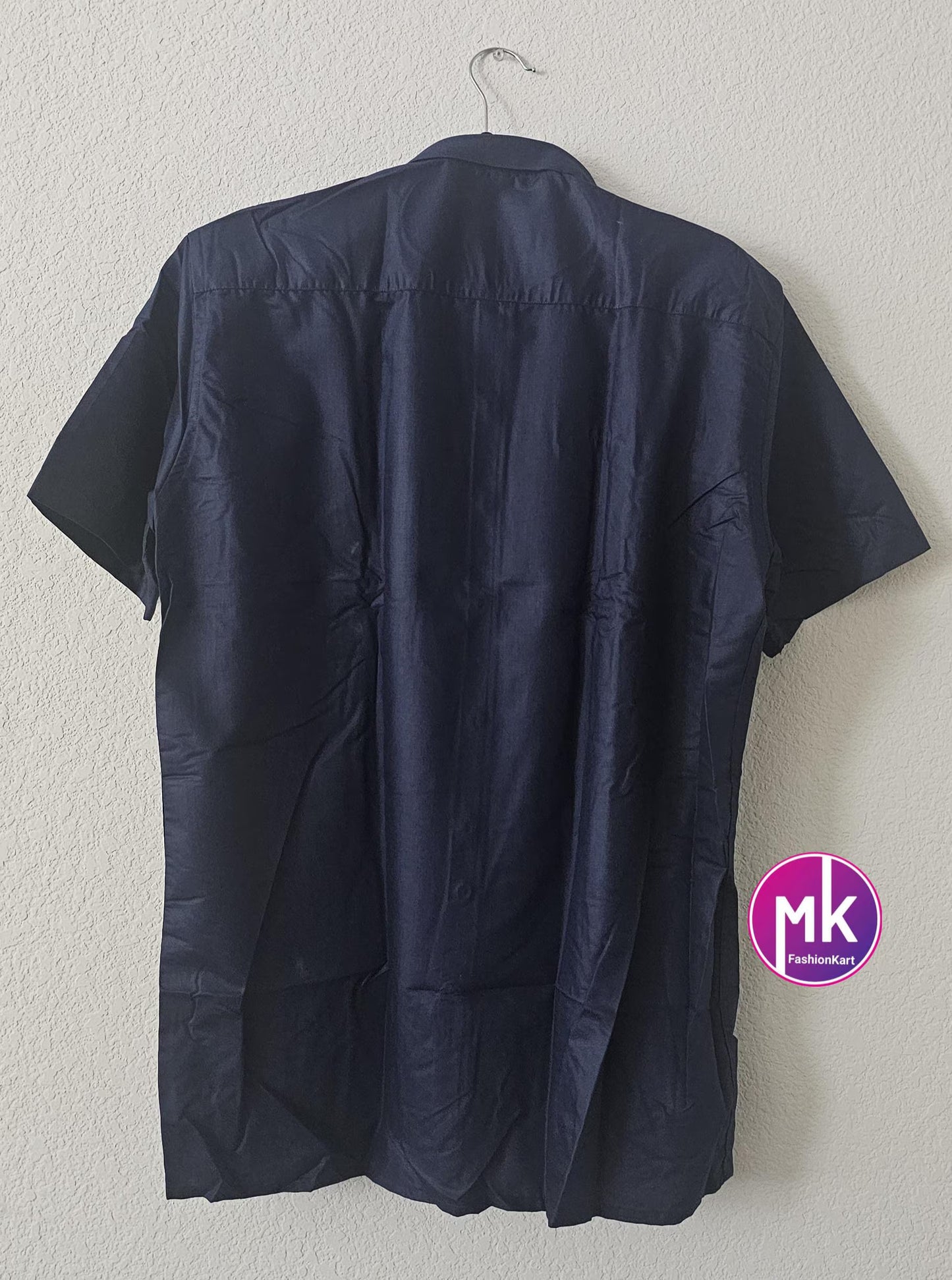 Men's Silk Cotton Shirt - Half Hand - Size 44 - XXL Size - Wedding/Partywear Shirt - MK Fashionkart - Indian Dresses