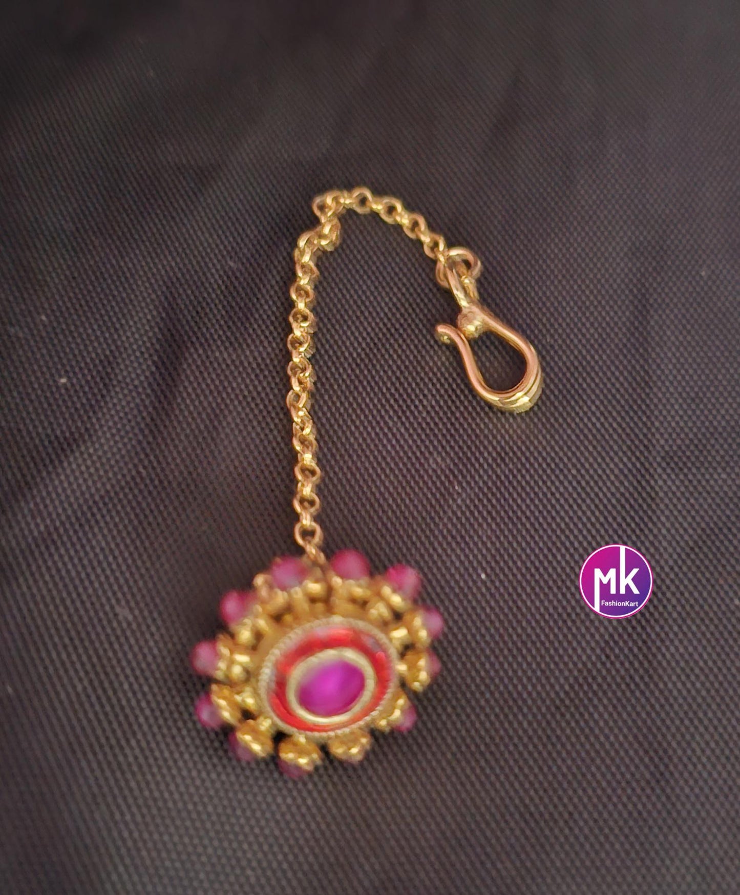 Bollywood style studded Rajasthani Borla Maang Tikka - Head piece - Wedding Tikka - MK Fashionkart - Indian Fashion Jewelry