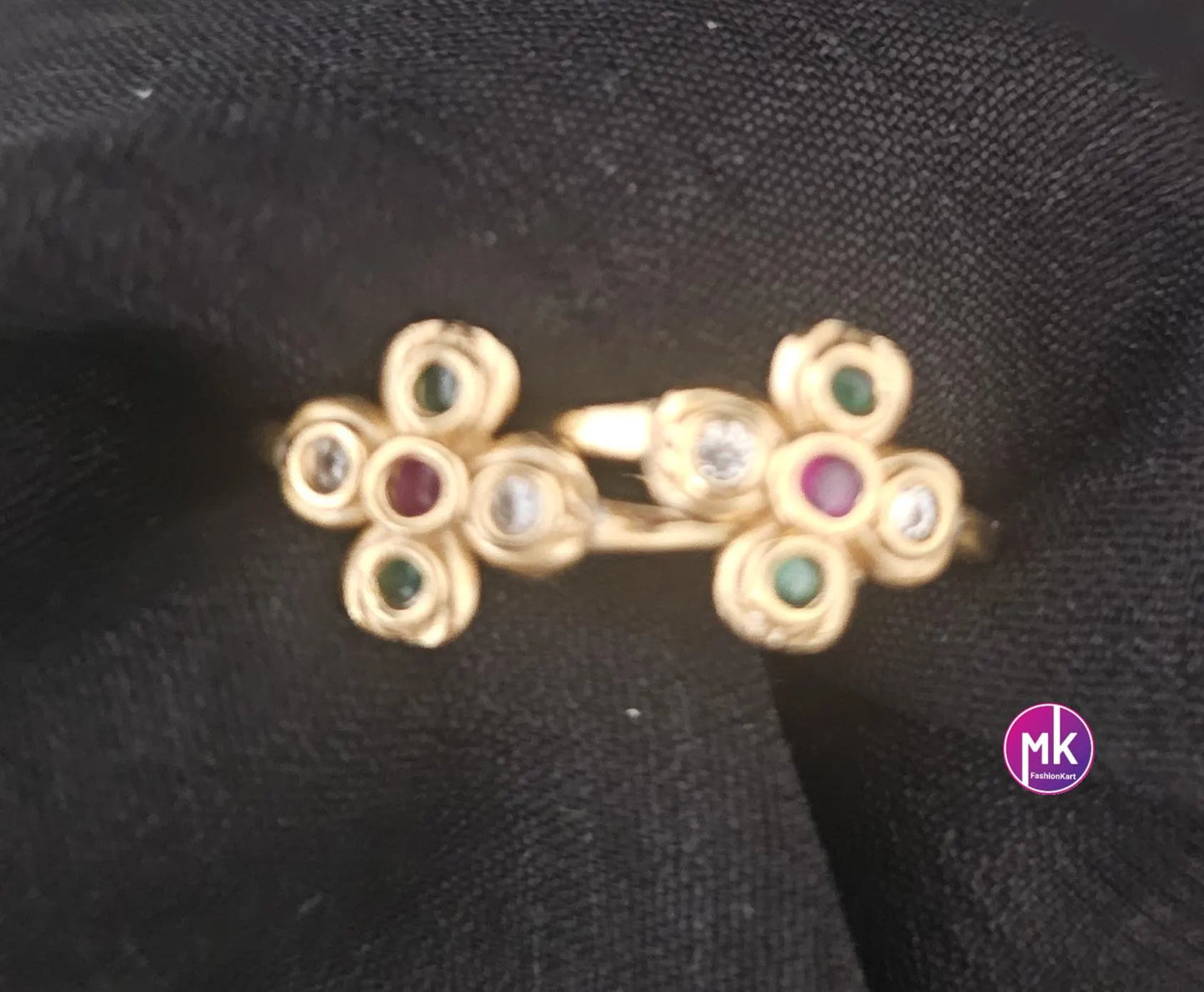 Matte gold finish Toe Ring with AD stones/Leg Finger Ring/Adjustable Toe Ring/Metti/-  MK Fashionkart - Indian Fashion Jewelry