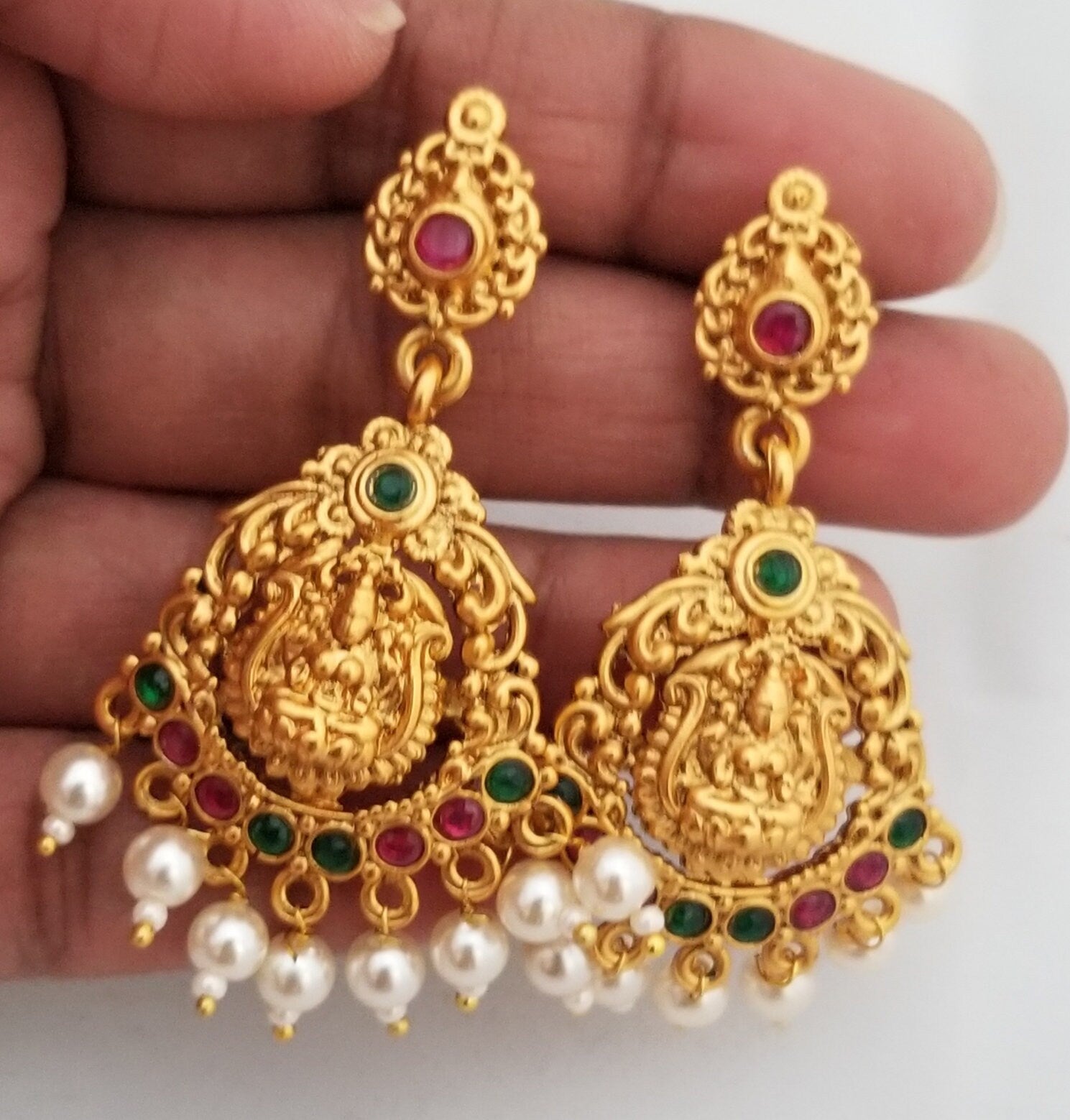 Partywear Matte finish with AD stones Earrings Jhumki Jhumka Earrings for Women and Girls