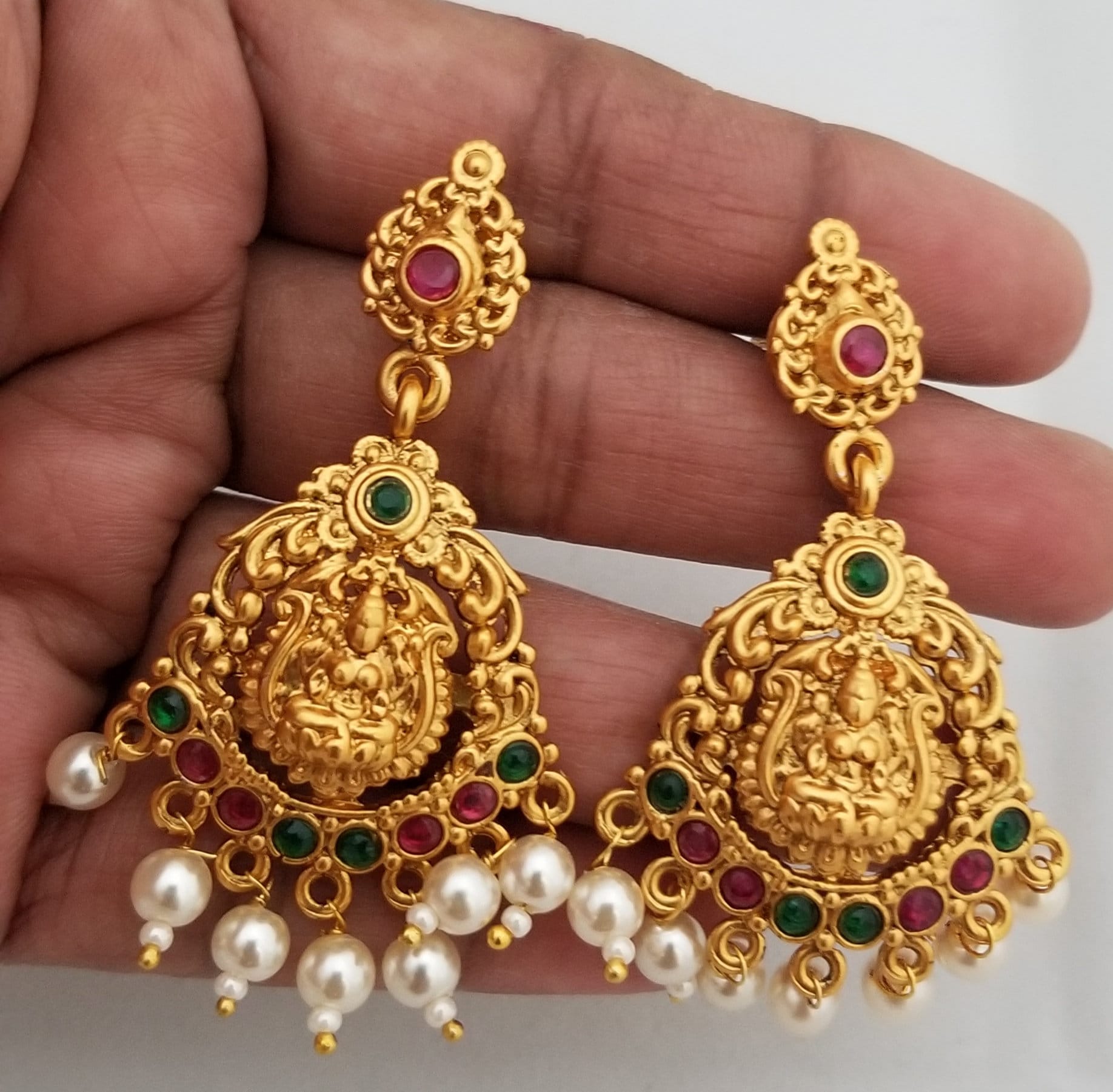 Partywear Matte finish with AD stones Earrings Jhumki Jhumka Earrings for Women and Girls