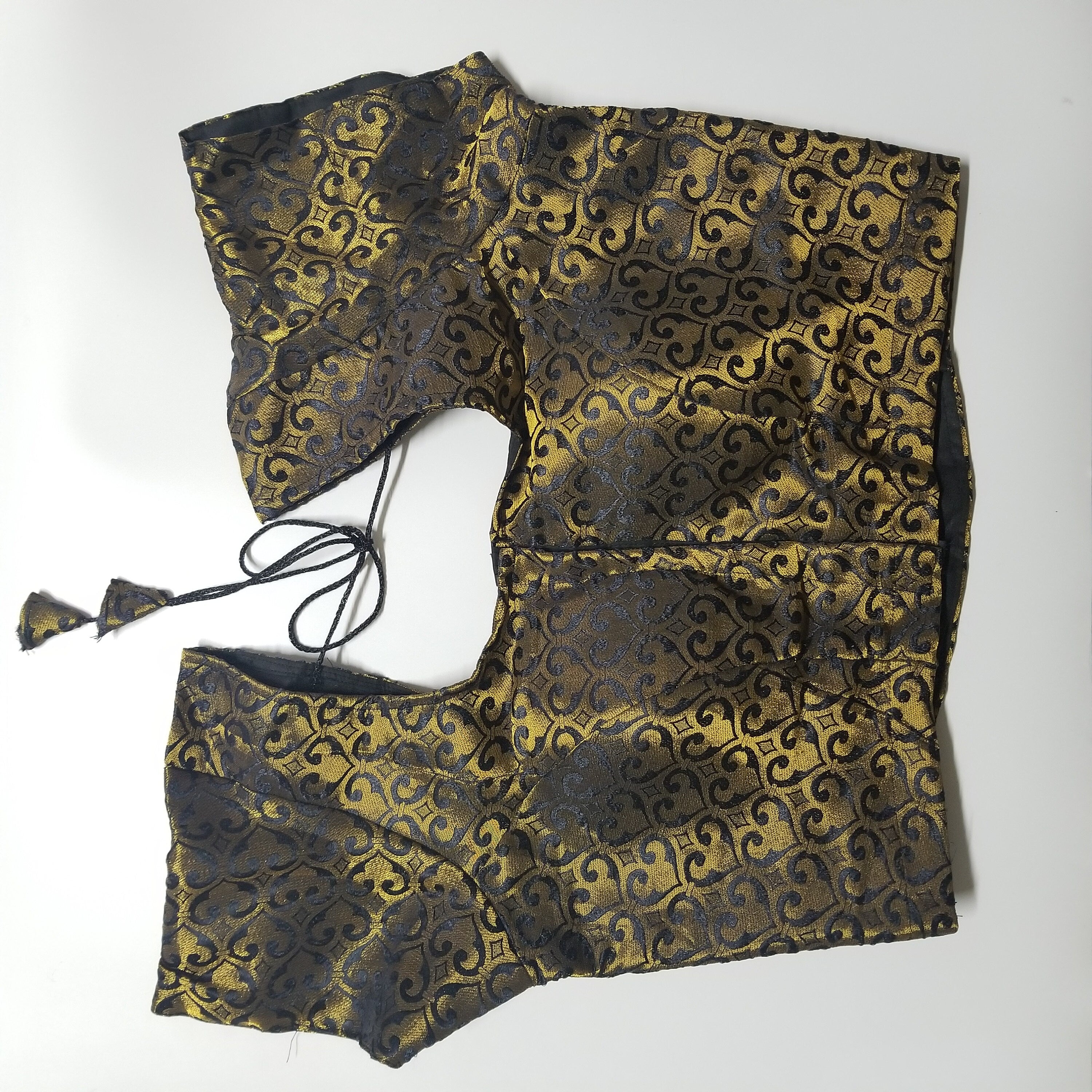 Readymade Saree Blouse - Black with gold Blouse for Saree - Princess cut with padded  - size 38" alter to 36"/40"