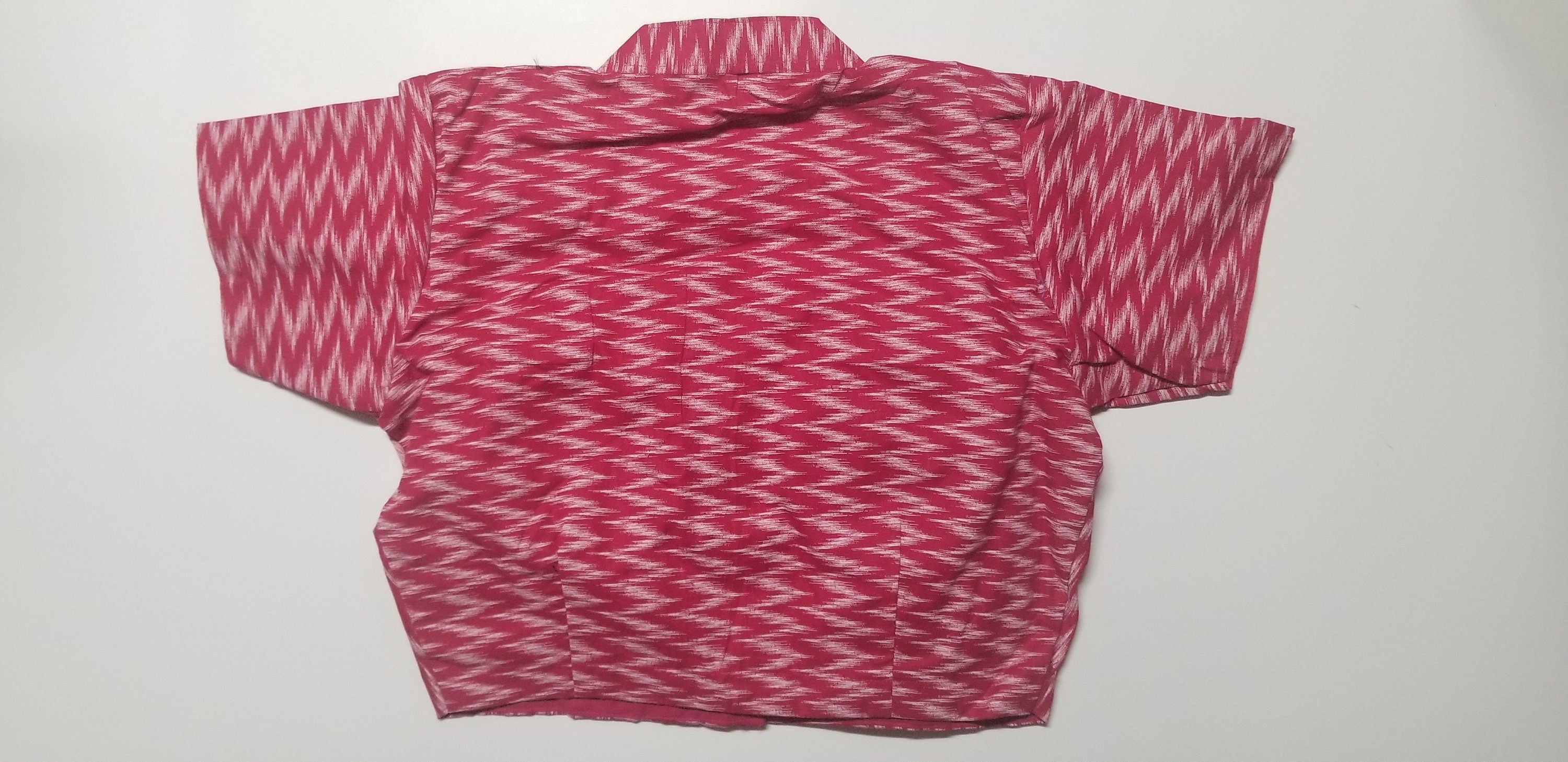 Readymade Saree Blouse - Pink color collar Blouse - Princess cut with padded  - size 40" (can alter 36" to 44")