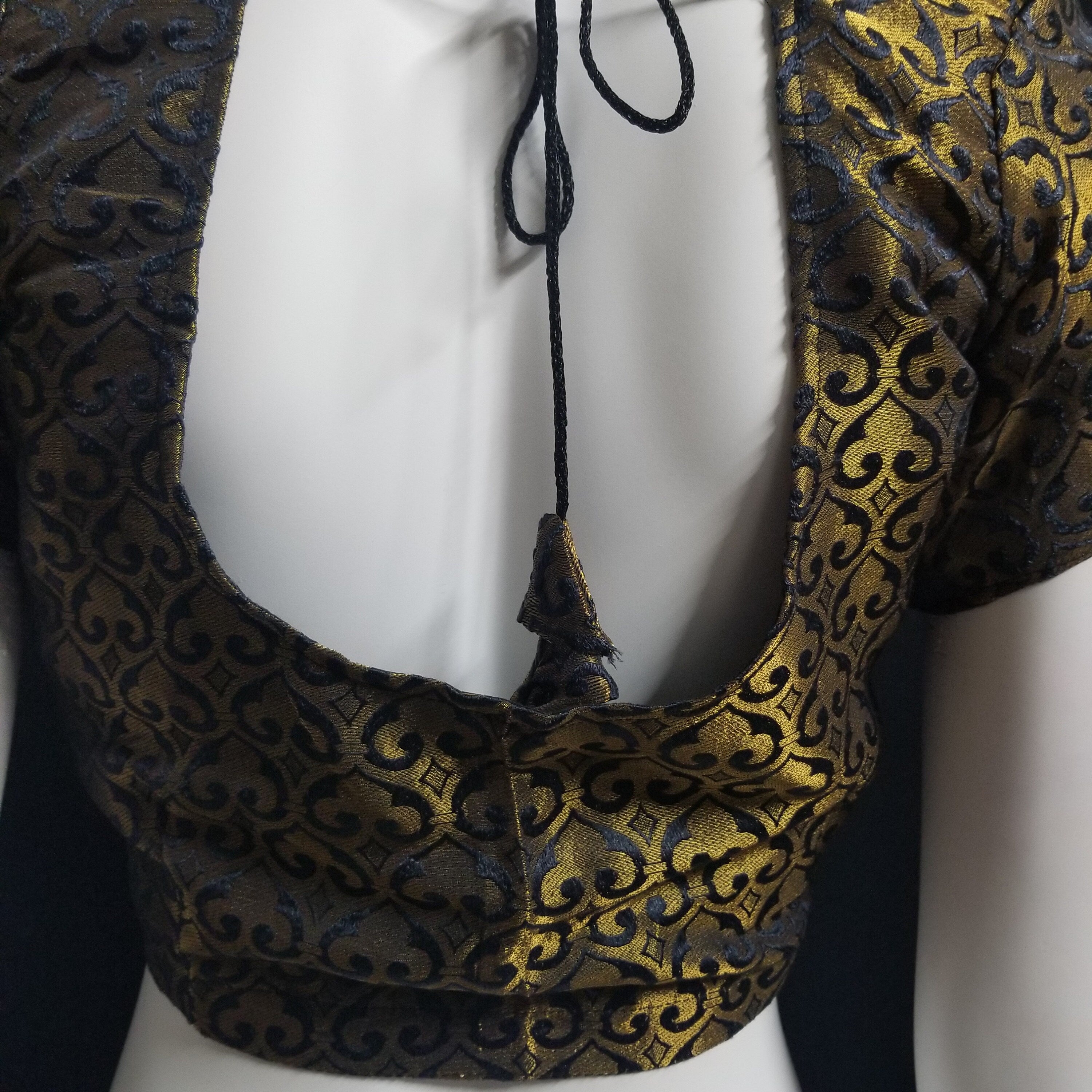 Readymade Saree Blouse - Black with gold Blouse for Saree - Princess cut with padded  - size 38" alter to 36"/40"