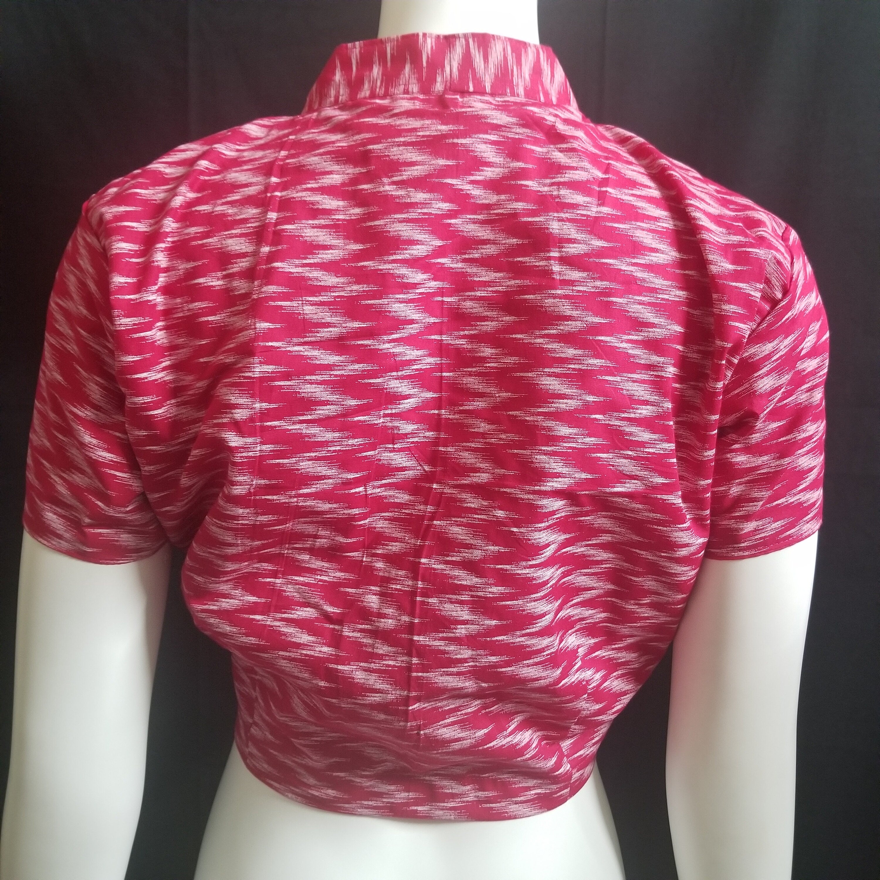 Readymade Saree Blouse - Pink color collar Blouse - Princess cut with padded  - size 40" (can alter 36" to 44")