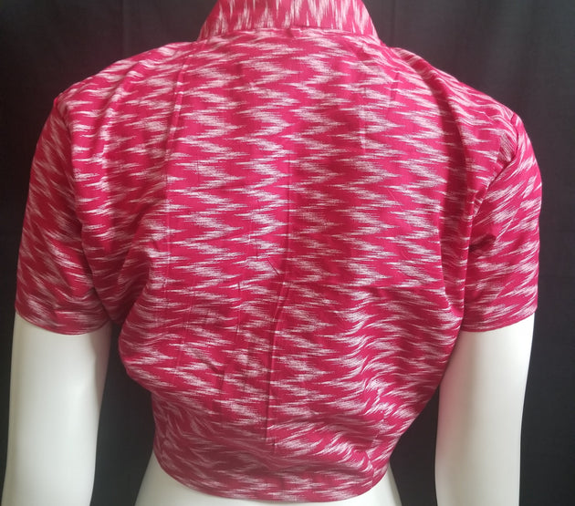 Readymade Saree Blouse - Pink color collar Blouse - Princess cut with padded  - size 40