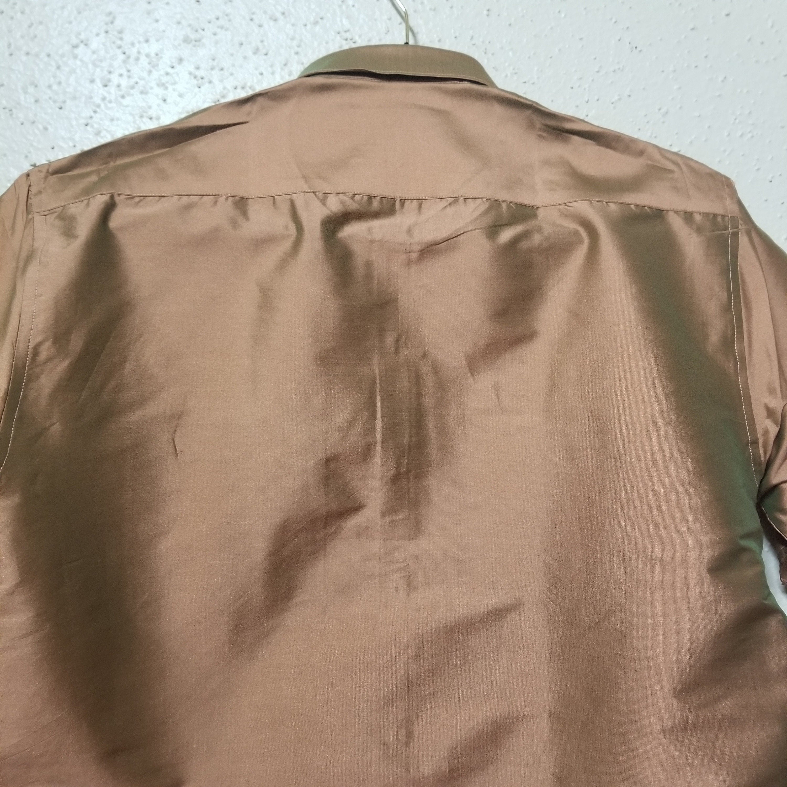 Men's Silk Shirt - Half Hand - Lite Brown Color (Double shade) - Size 40 - L Size - Partywear Shirt - Indian Dresses