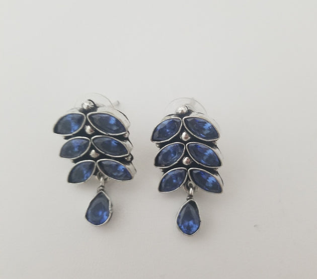 Oxidized Purple stones Earrings Jhumki Jhumka for Women and Girls