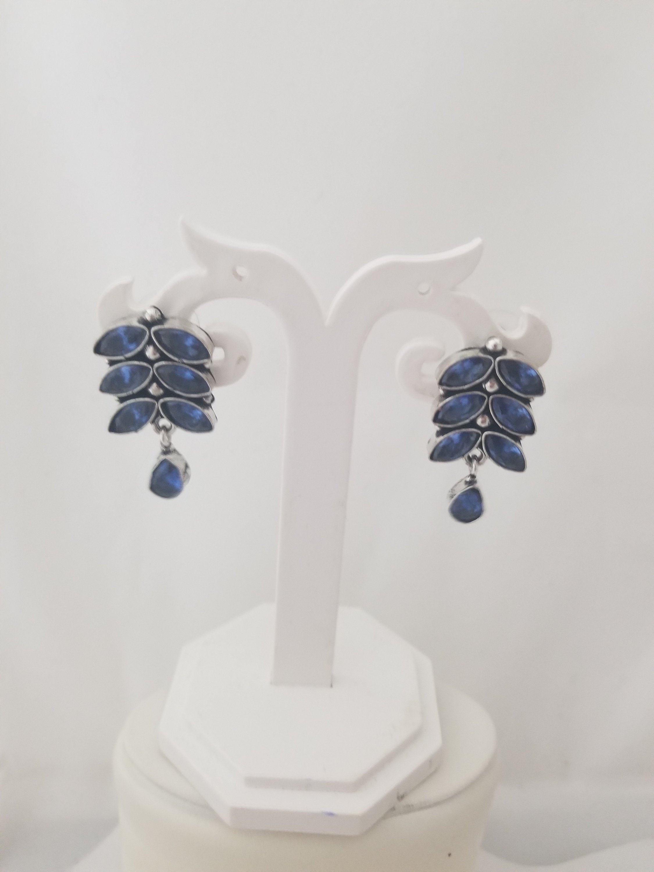 Oxidized Purple stones Earrings Jhumki Jhumka for Women and Girls