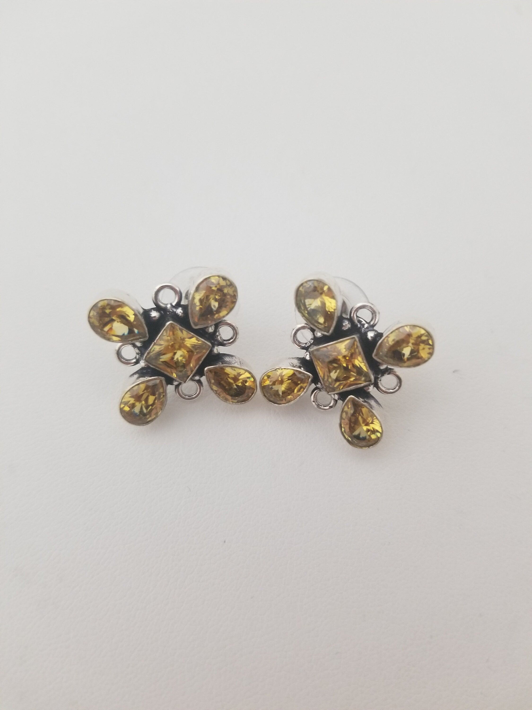 Oxidized Yellow stones Earrings Jhumki Jhumka for Women and Girls