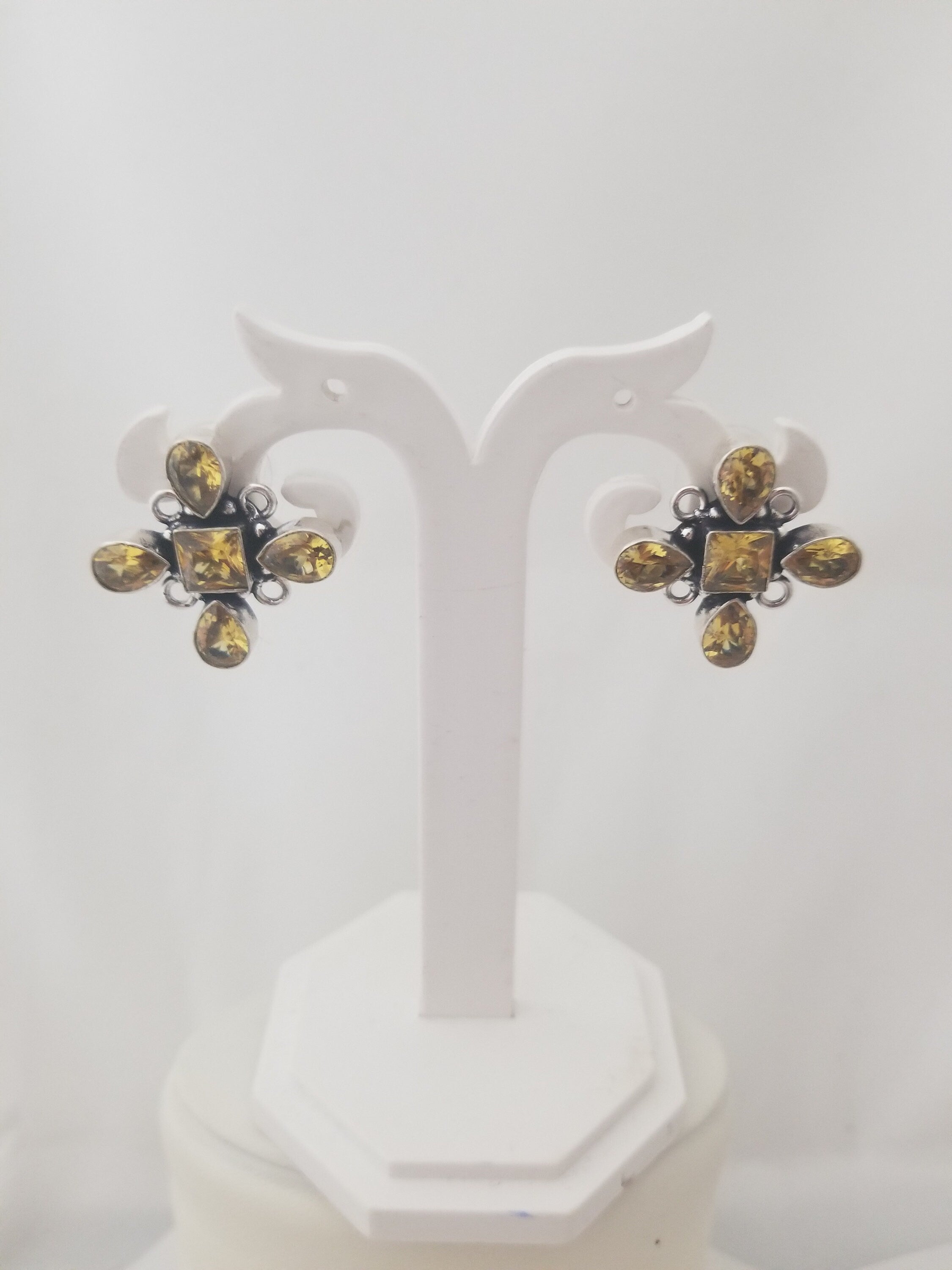 Oxidized Yellow stones Earrings Jhumki Jhumka for Women and Girls