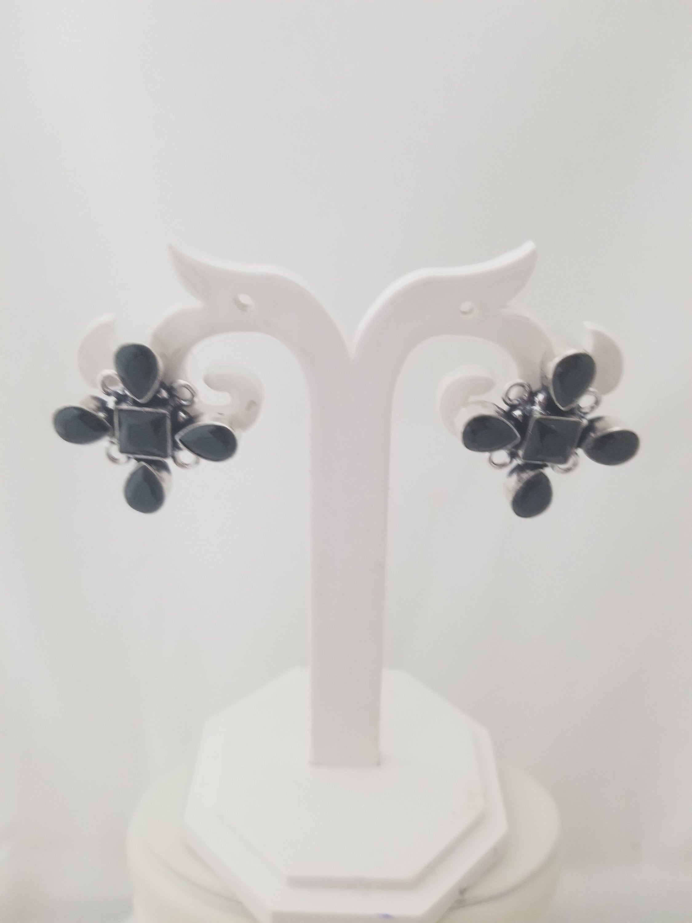 Oxidized Black stones Earrings Jhumki Jhumka for Women and Girls