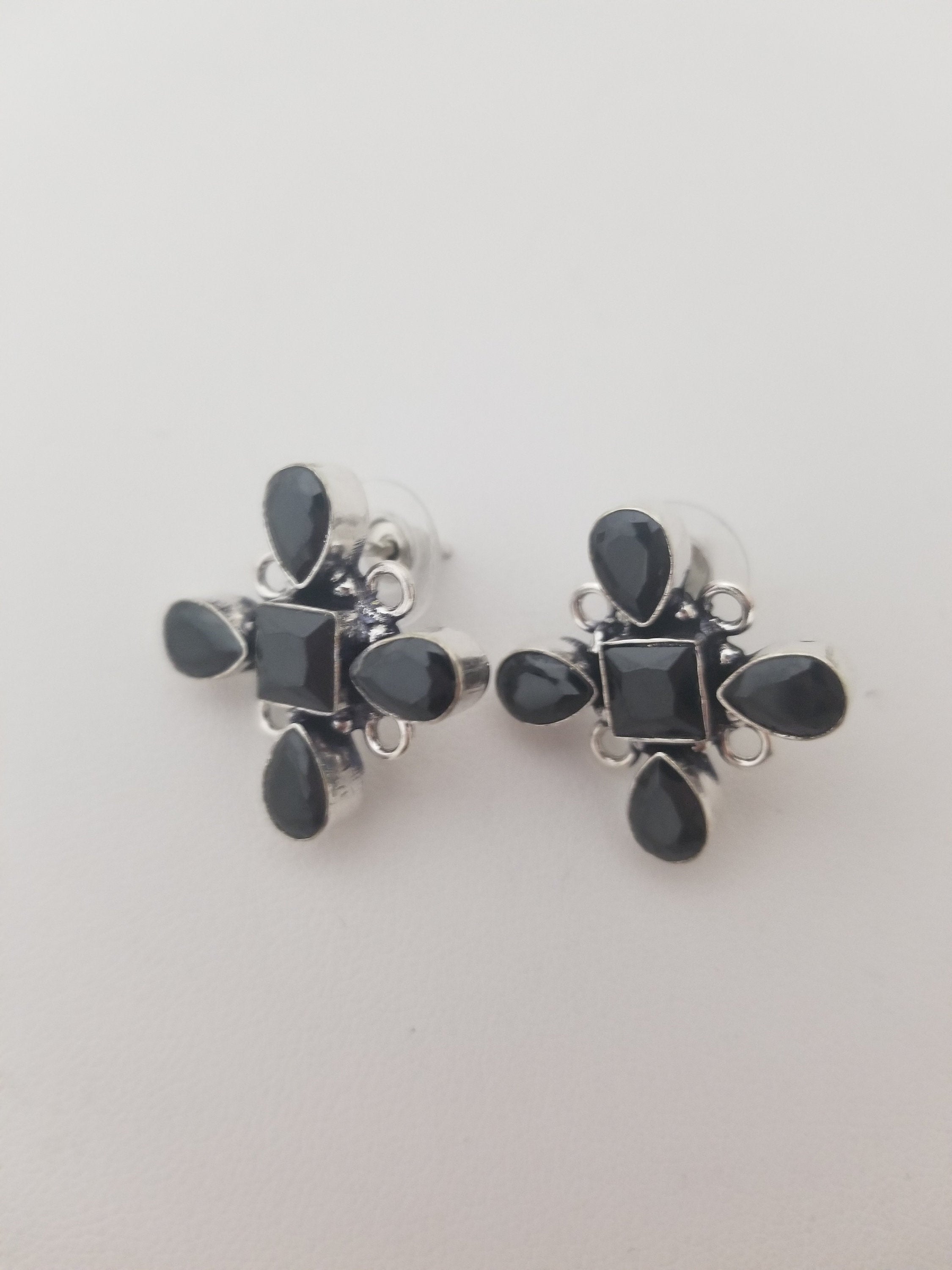 Oxidized Black stones Earrings Jhumki Jhumka for Women and Girls
