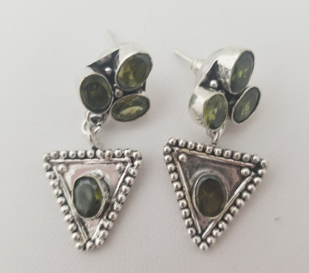 Oxidized Green stones Earrings Jhumki Jhumka for Women and Girls