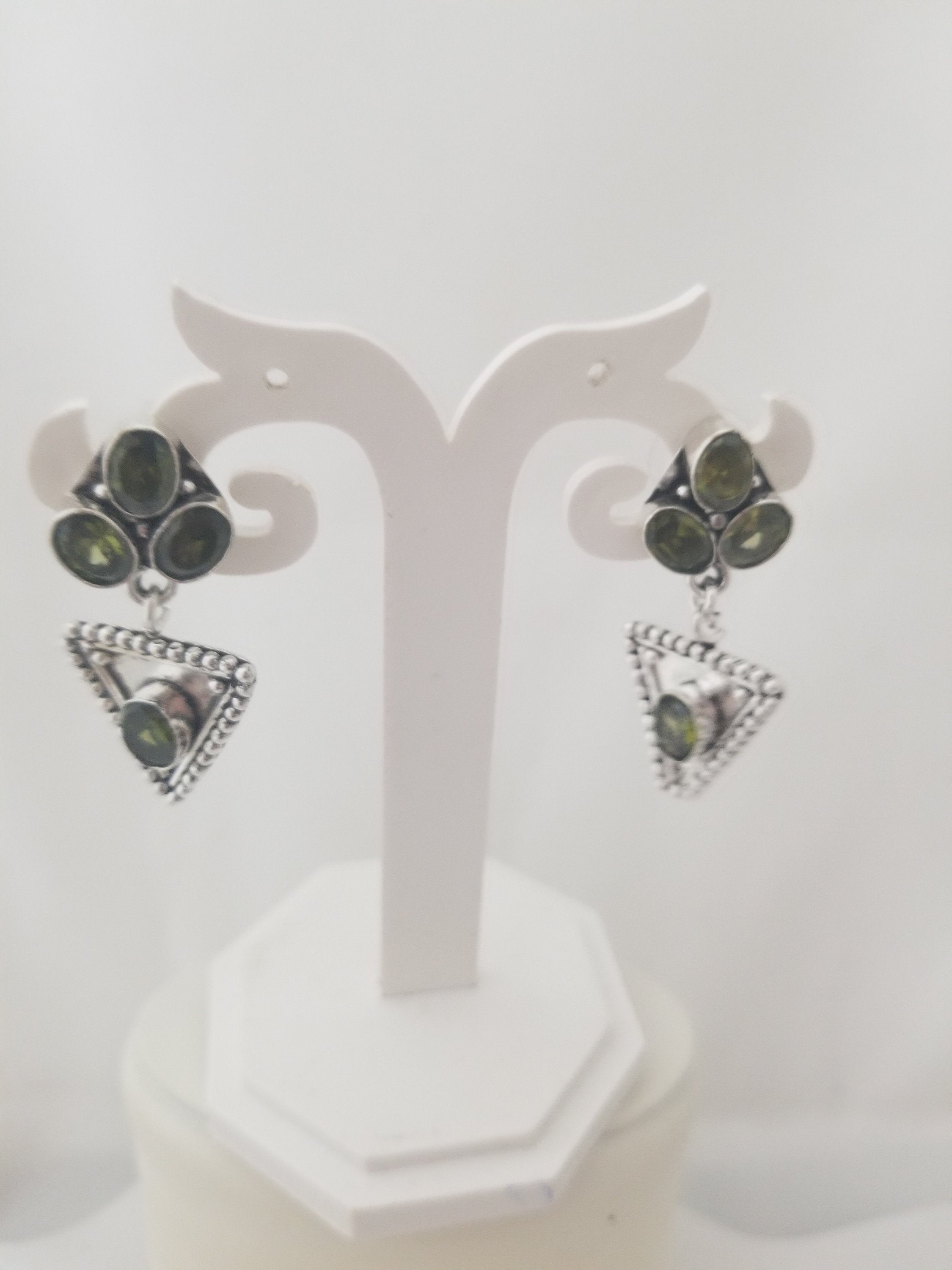 Oxidized Green stones Earrings Jhumki Jhumka for Women and Girls