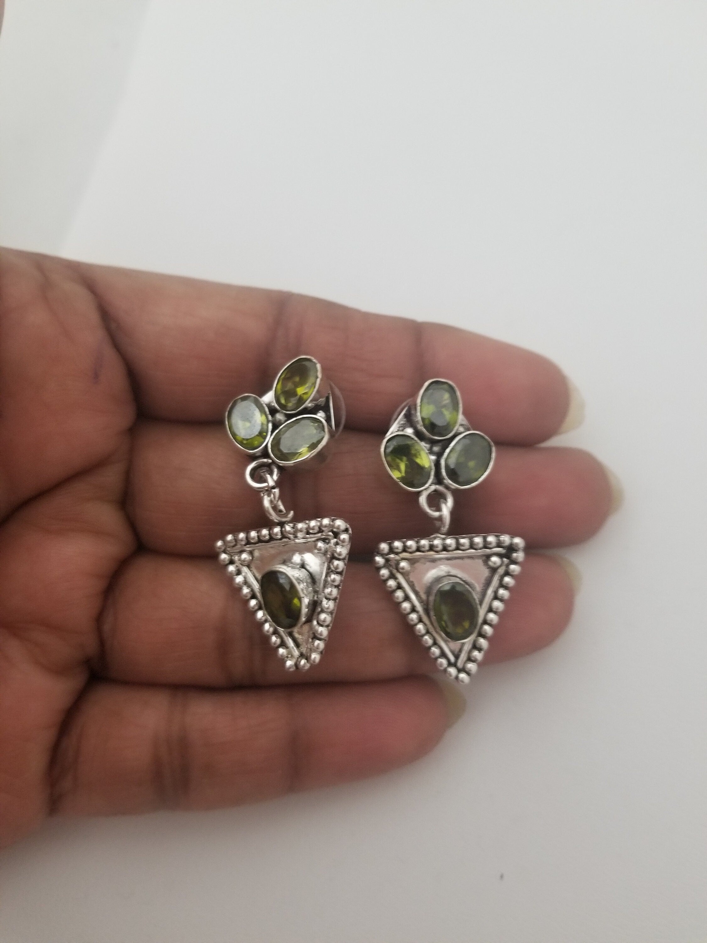 Oxidized Green stones Earrings Jhumki Jhumka for Women and Girls
