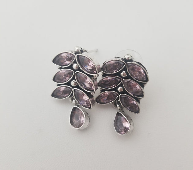 Oxidized Pink stones Earrings Jhumki Jhumka for Women and Girls