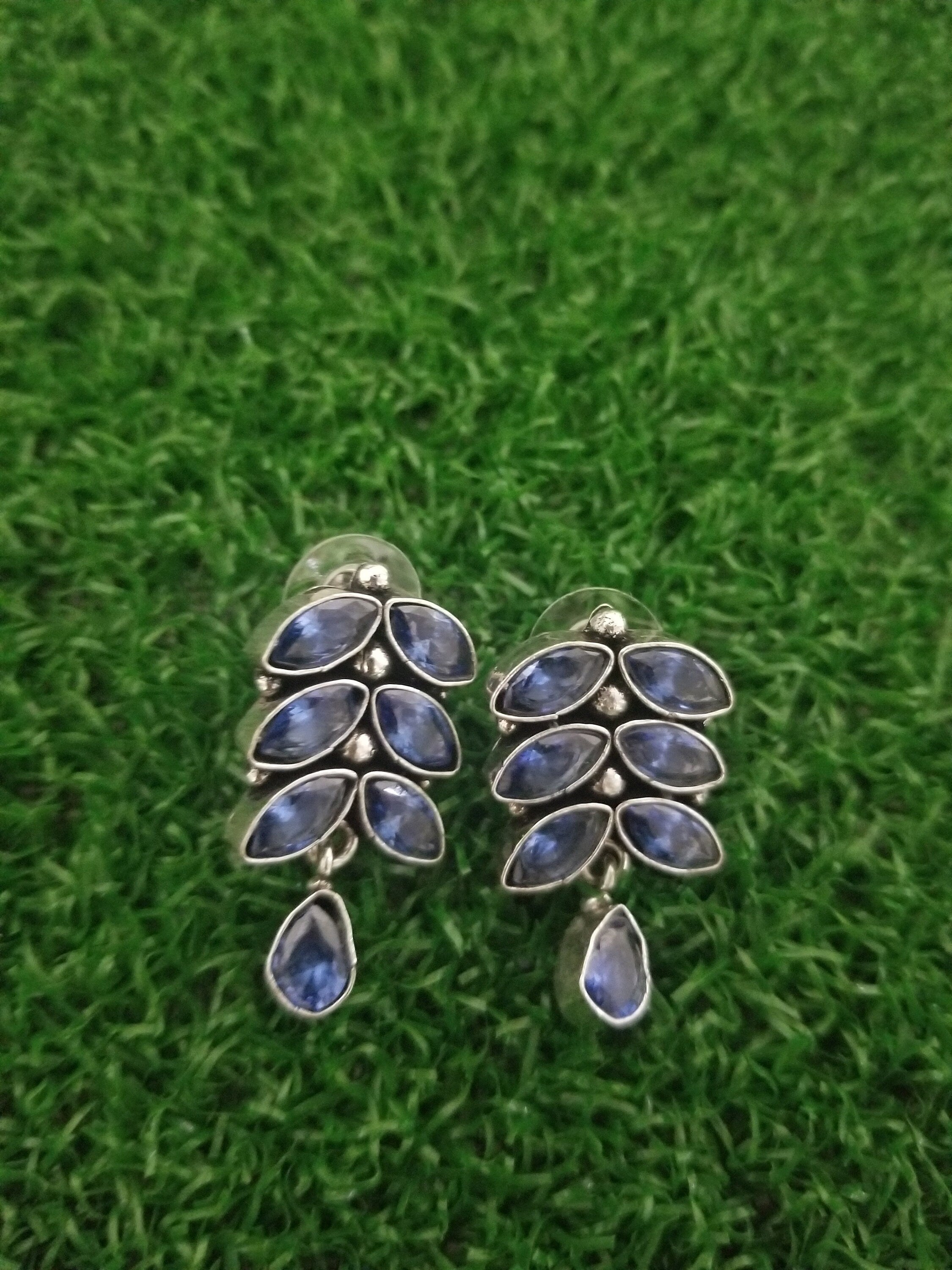 Oxidized Purple stones Earrings Jhumki Jhumka for Women and Girls