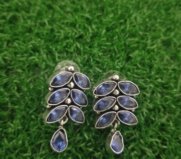 Oxidized Purple stones Earrings Jhumki Jhumka for Women and Girls