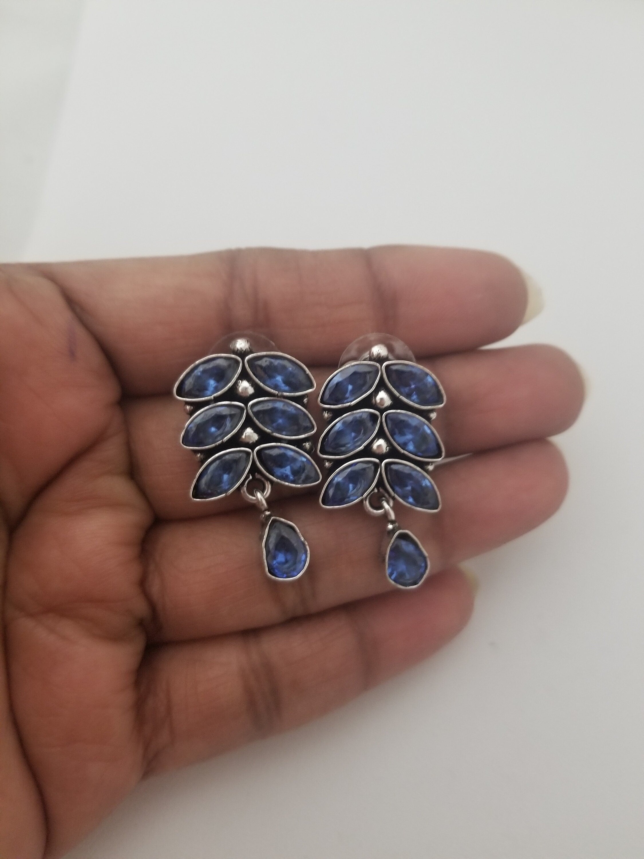 Oxidized Purple stones Earrings Jhumki Jhumka for Women and Girls