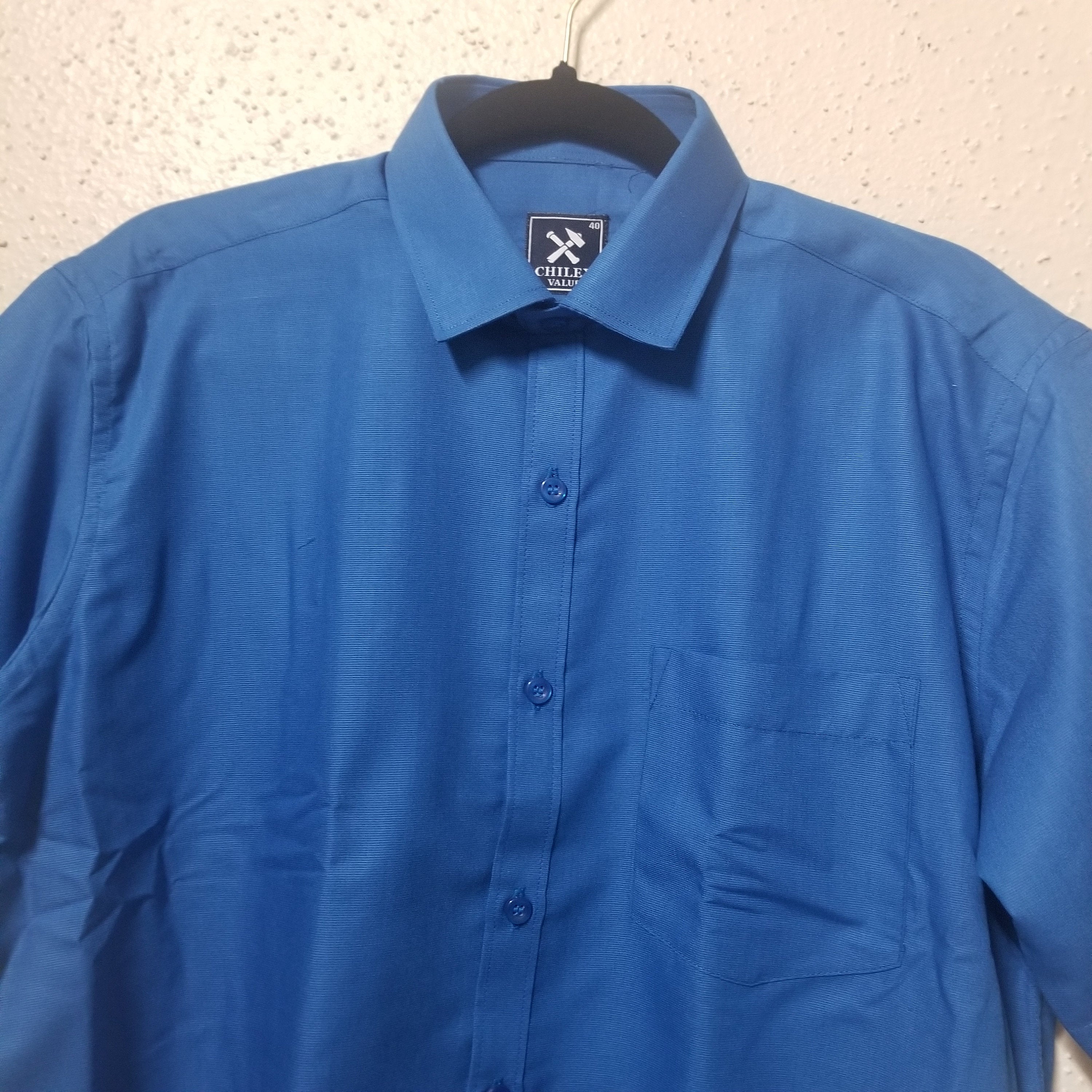 Men's Silk Cotton Shirt - Half Hand - Peacock Blue Color - Size 40 - L Size - Partywear Shirt - Indian Dresses