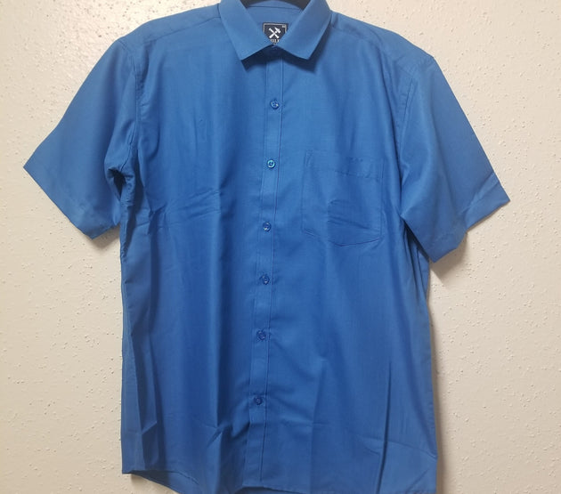 Men's Silk Cotton Shirt - Half Hand - Peacock Blue Color - Size 40 - L Size - Partywear Shirt - Indian Dresses