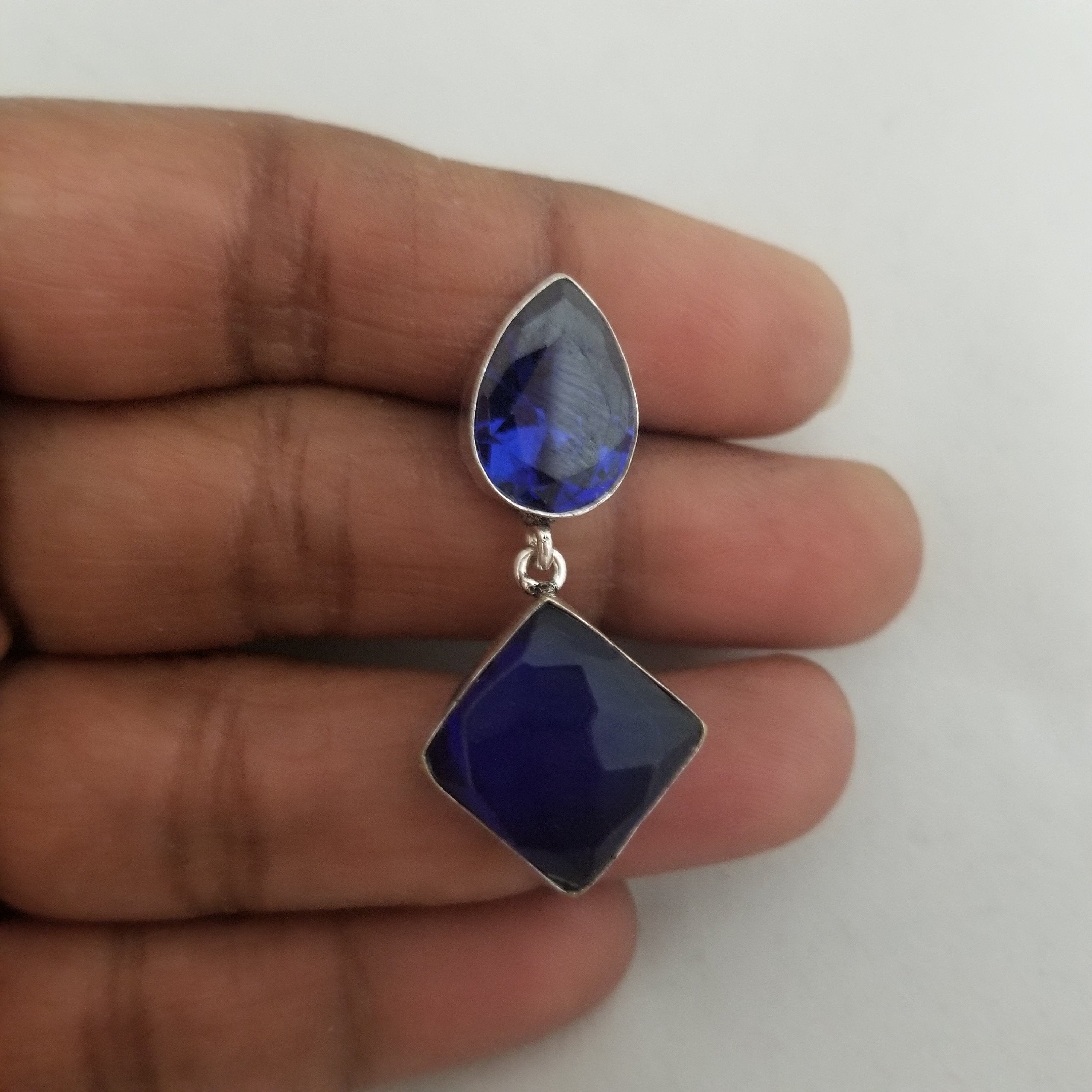 Oxidized Blue stones Earrings Jhumki Jhumka for Women and Girls