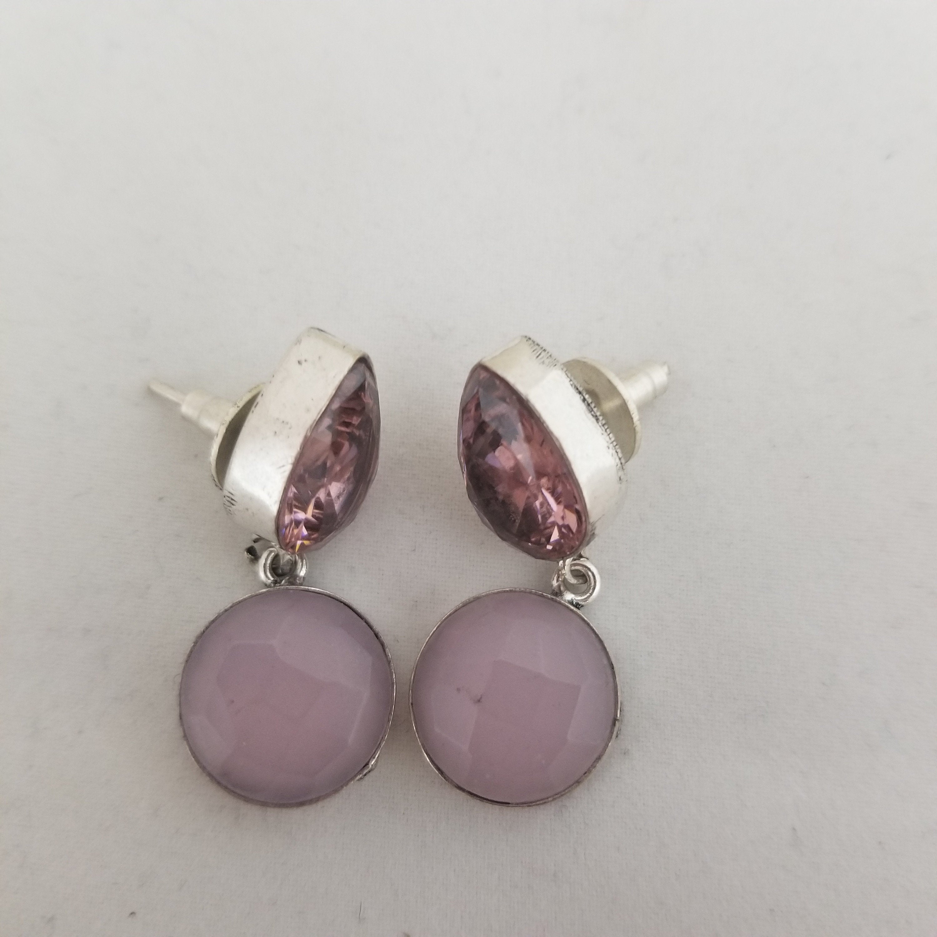 Oxidized Pink stones Earrings Jhumki Jhumka for Women and Girls
