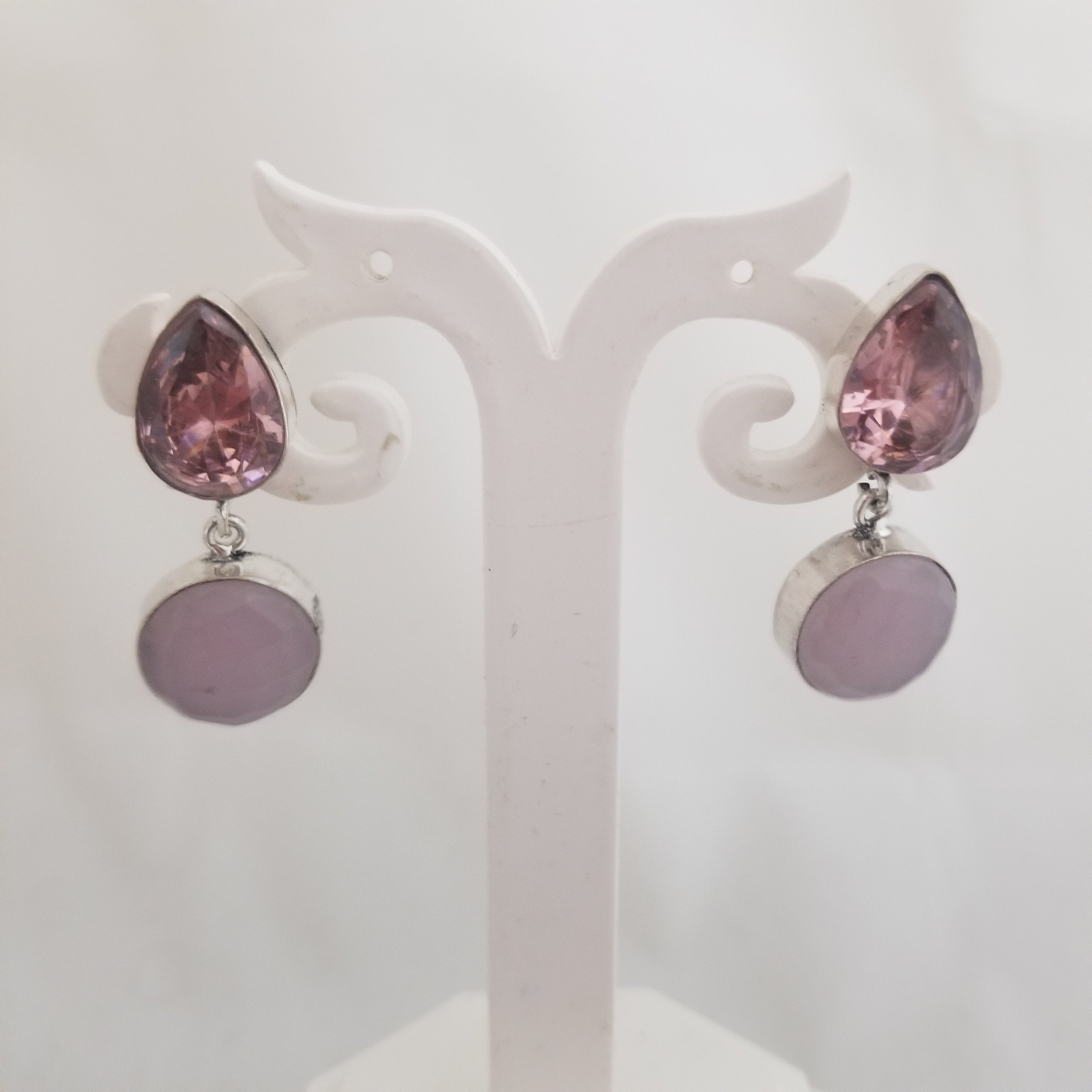 Oxidized Pink stones Earrings Jhumki Jhumka for Women and Girls